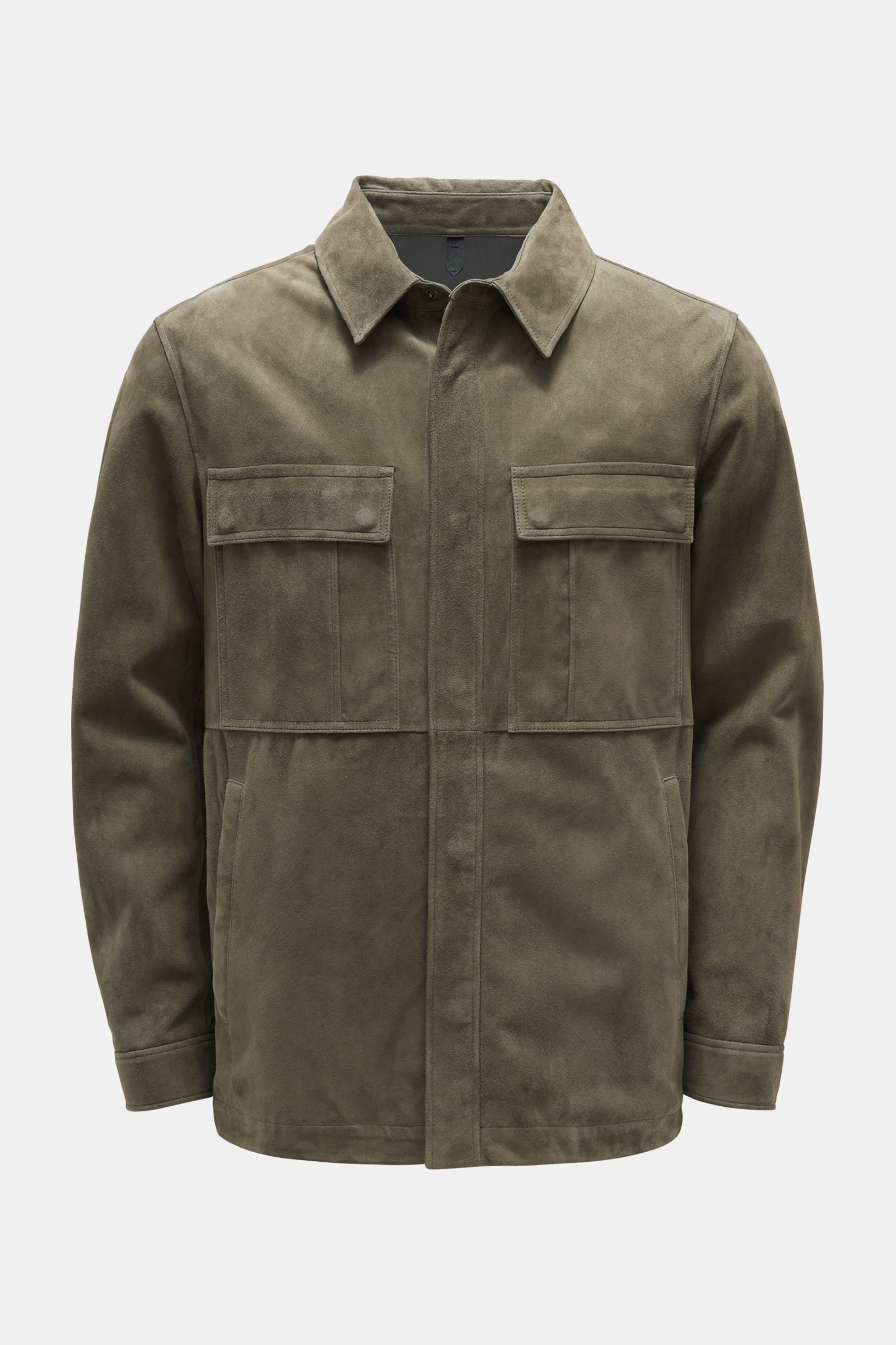Suede jacket grey-green