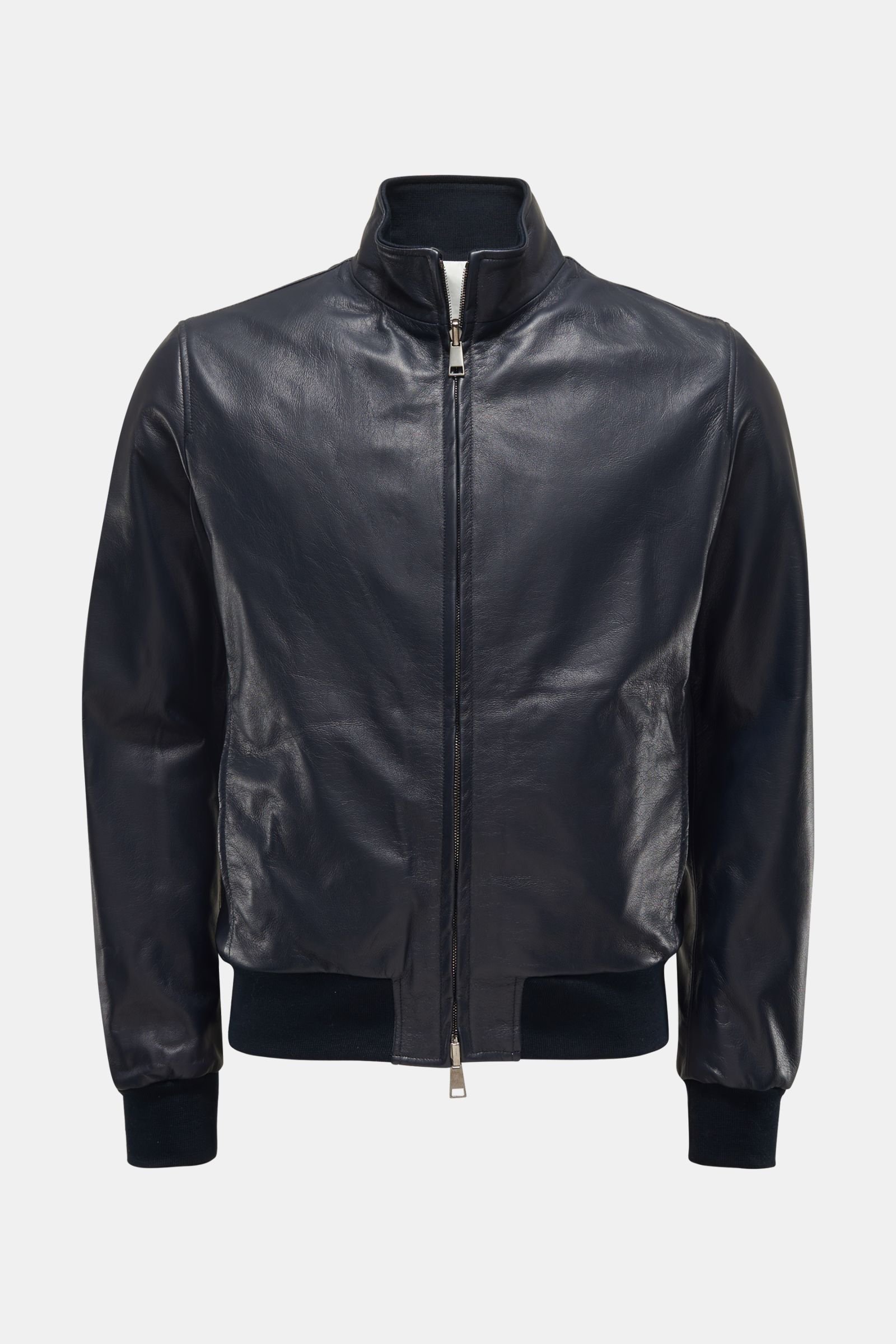 Leather reversible blouson 'Max' navy/off-white
