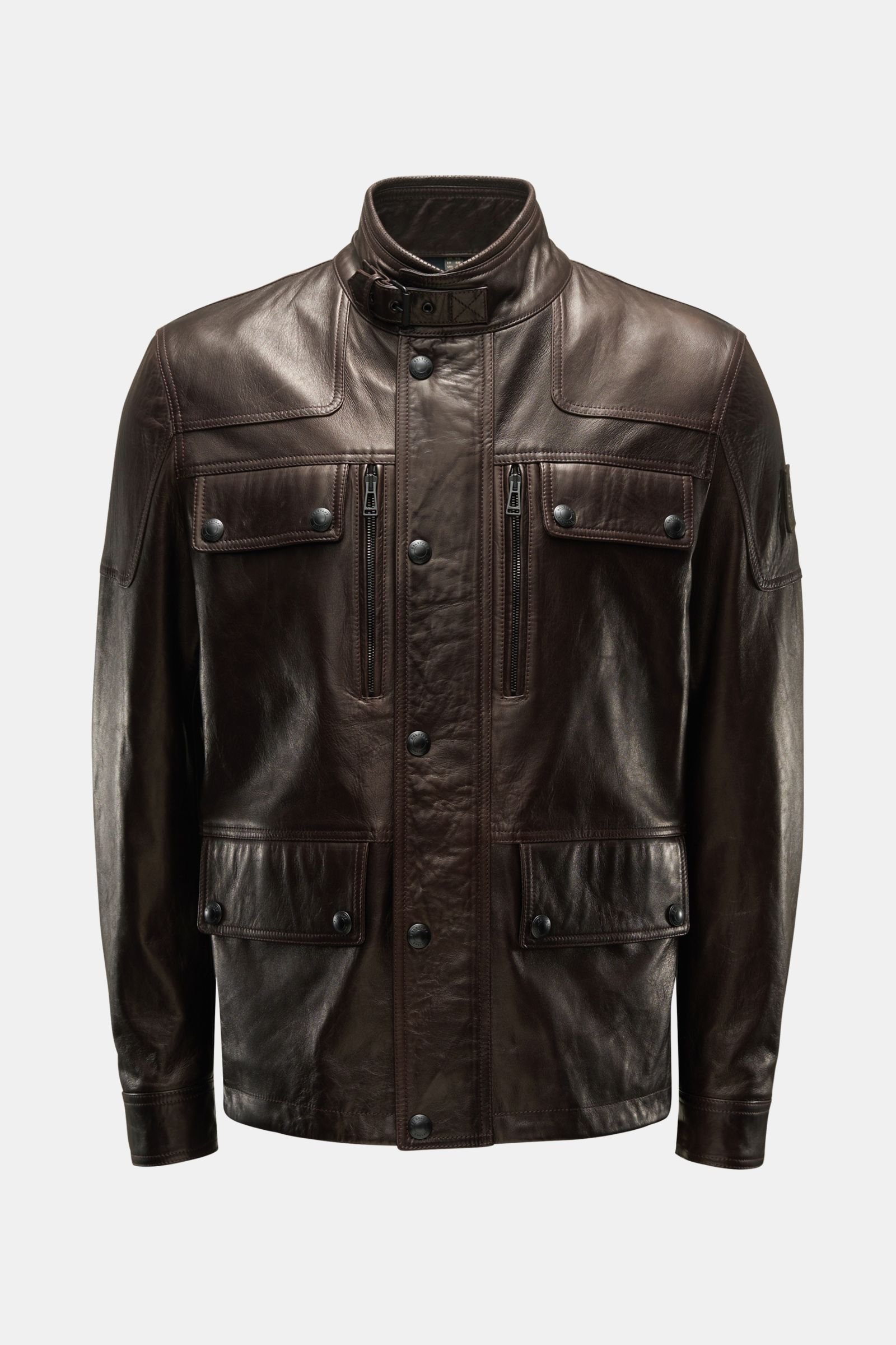 Leather jacket 'Dene' dark brown