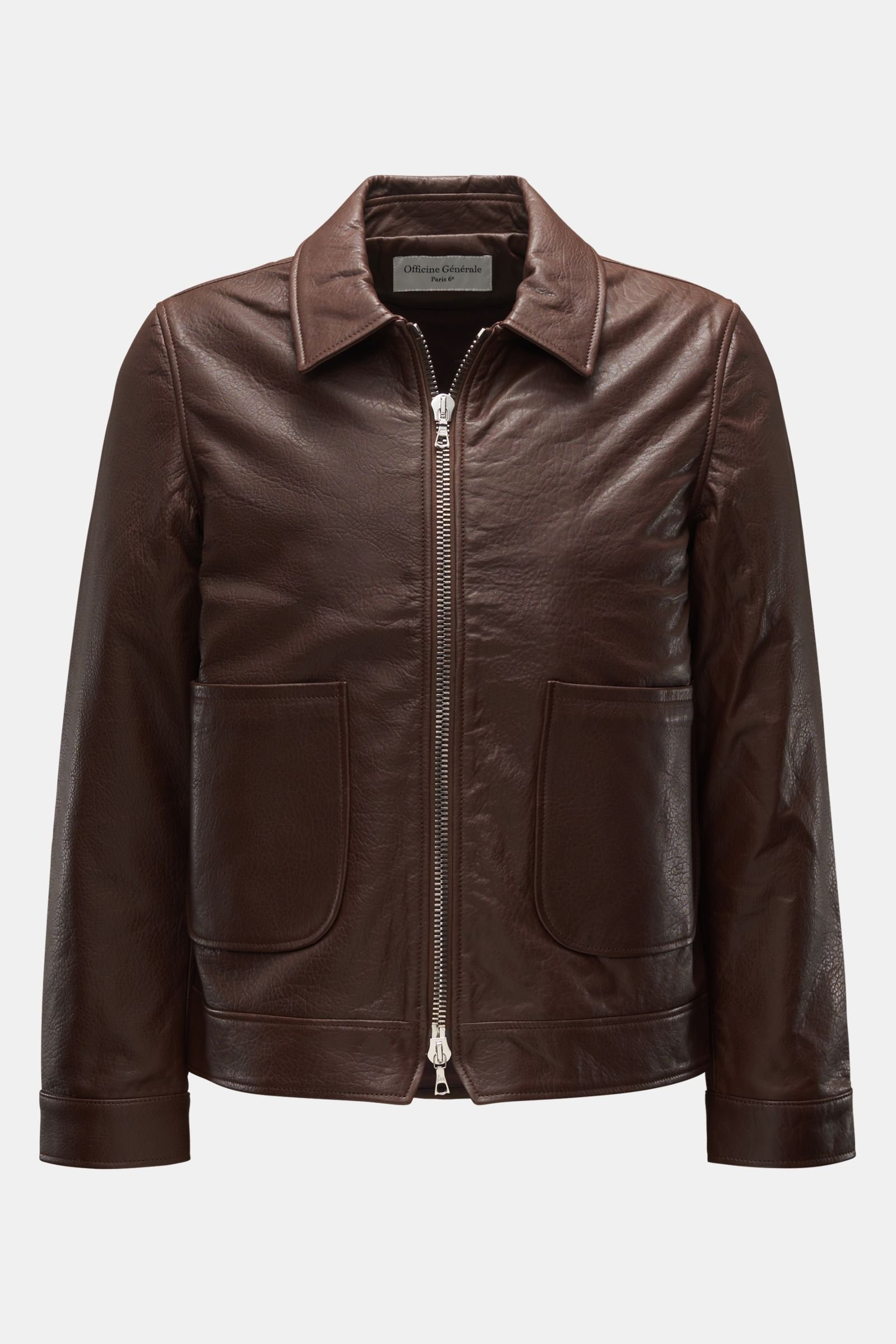 Leather jacket 'Kael' dark brown