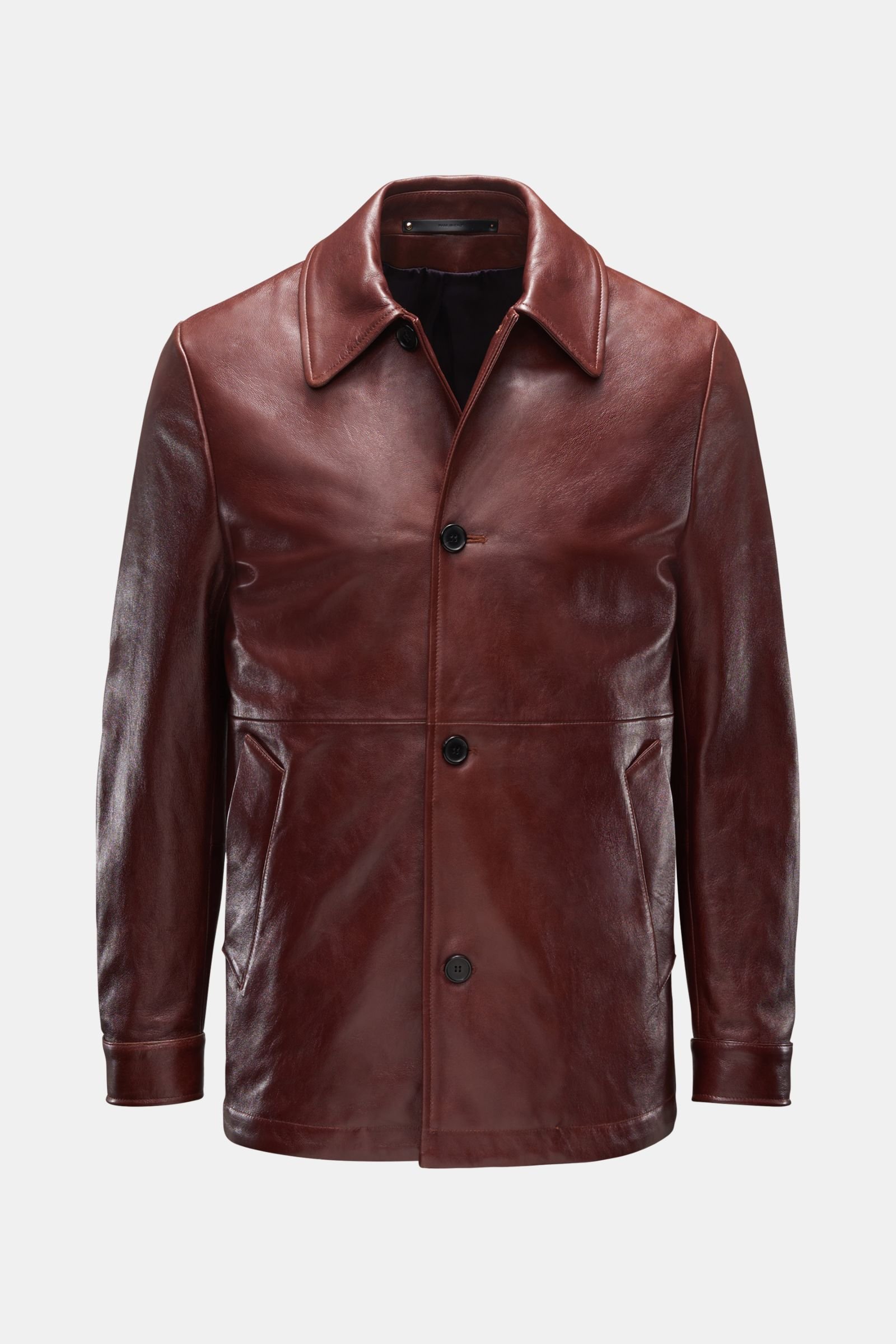 Leather jacket rust brown