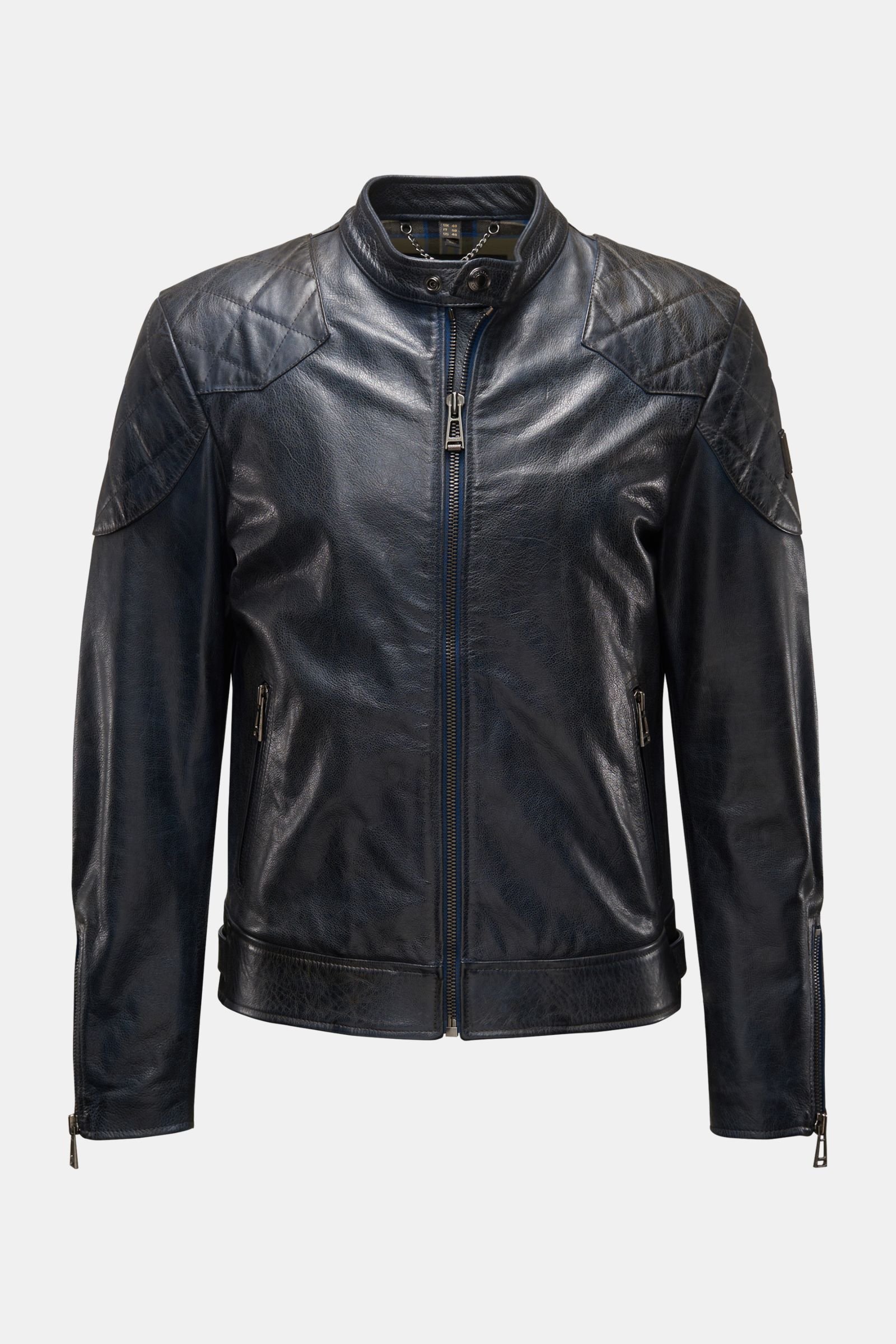 Leather jacket 'Outlaw' navy