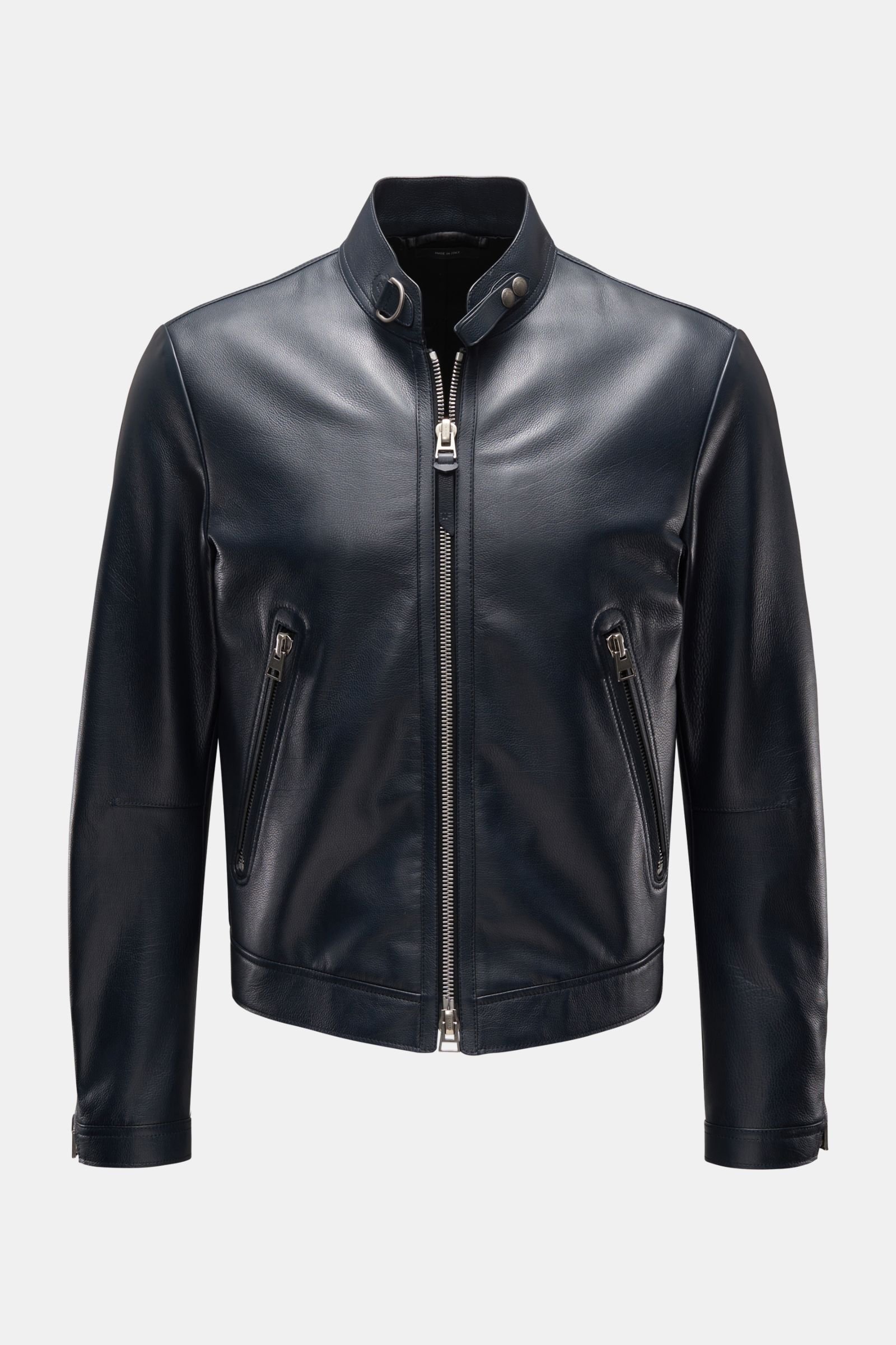 Leather jacket 'Café Biker' navy