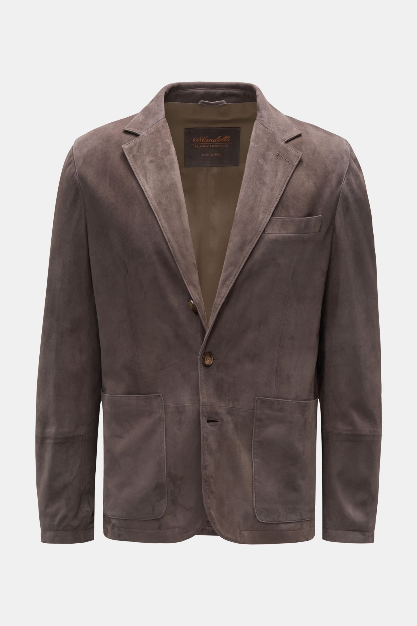 Suede jacket dark brown