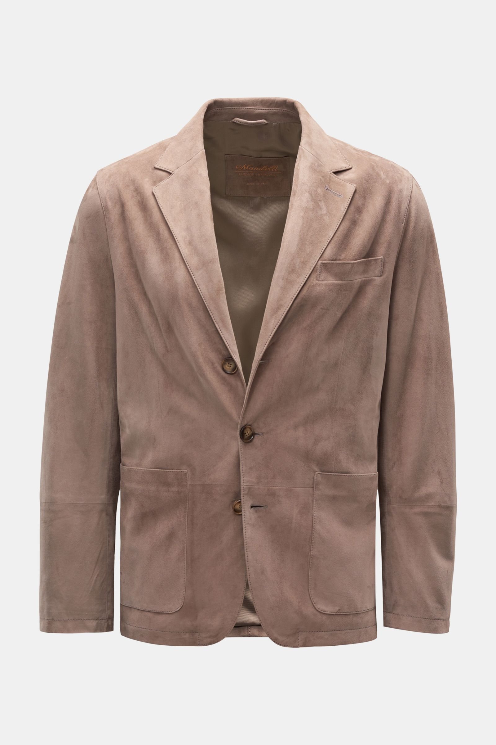 Suede smart-casual jacket grey-brown