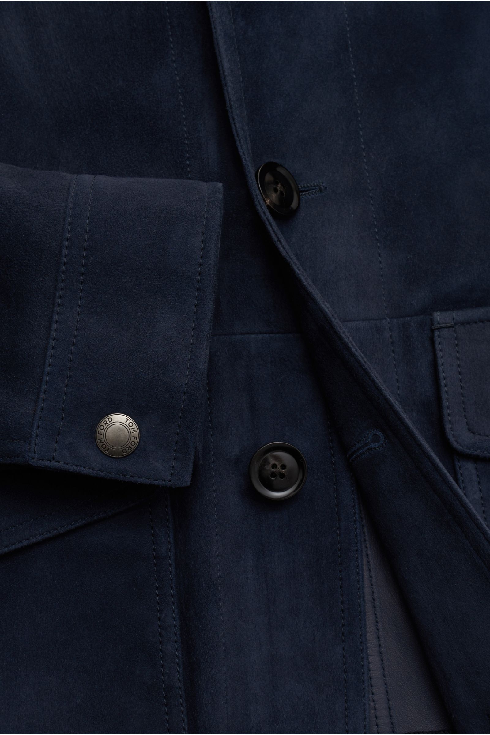 Tom Ford Veloursleder-Blouson navy