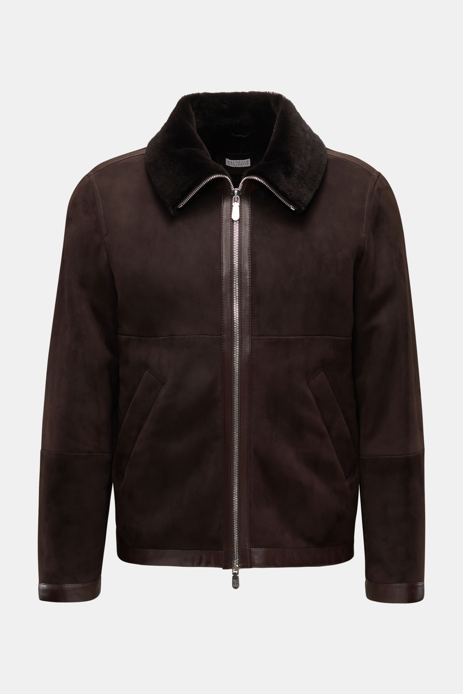 BRUNELLO CUCINELLI shearling jacket dark brown | BRAUN Hamburg