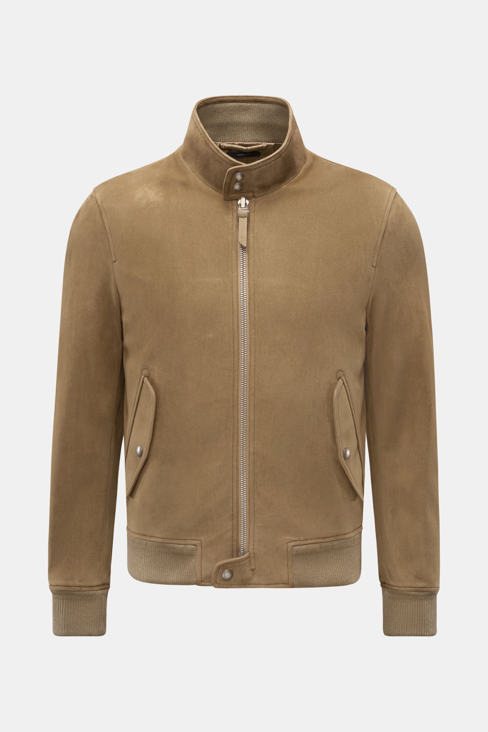 Tom Ford Velourslederjacke hellbraun