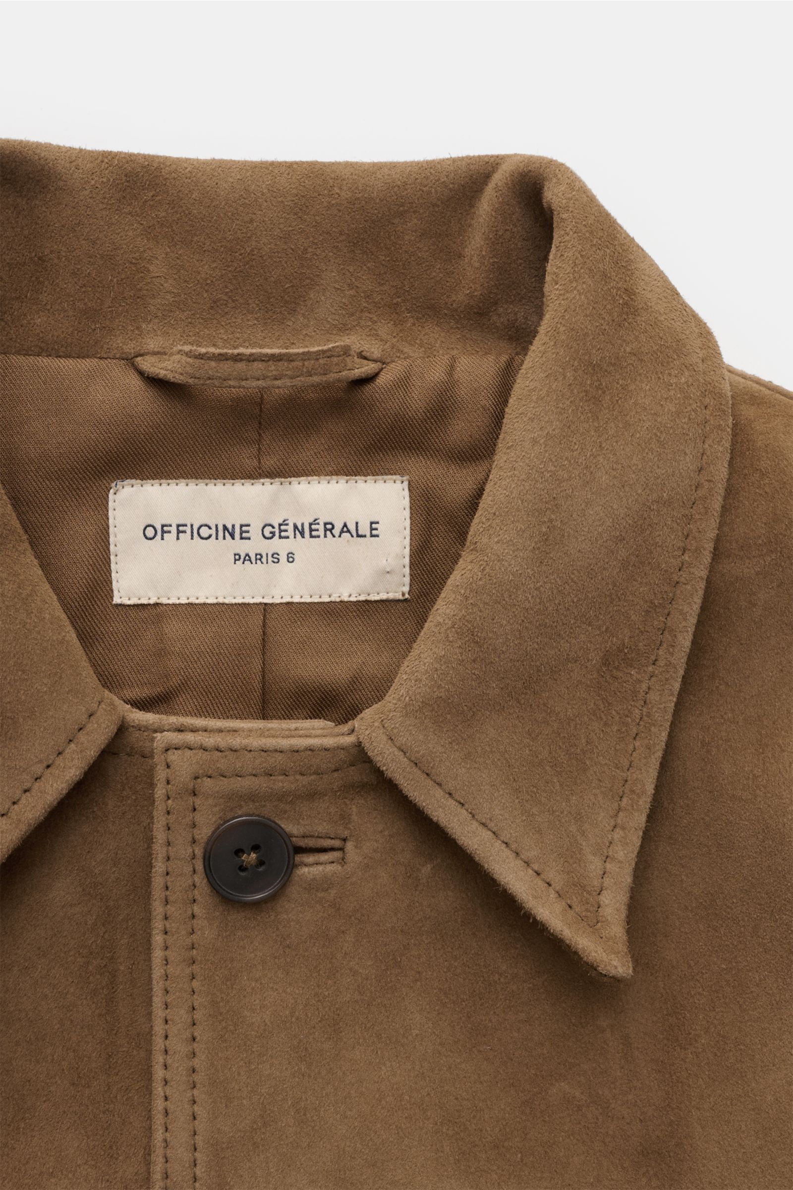 Officine Générale Verlourslederjacke 'Lazlo' braun