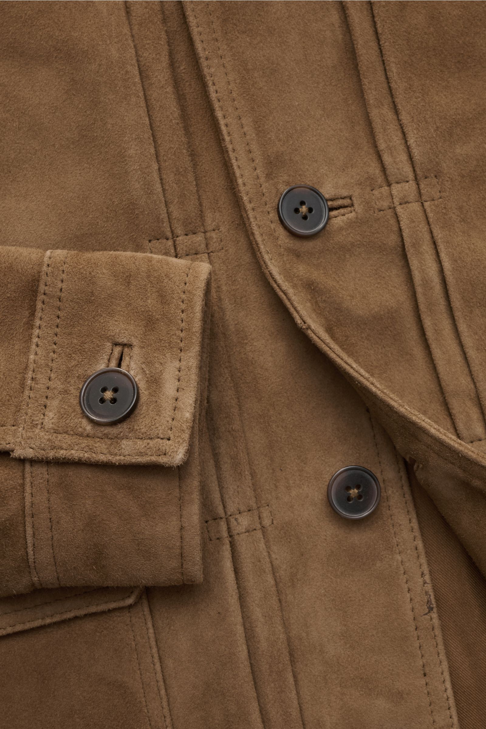 Officine Générale Verlourslederjacke 'Lazlo' braun