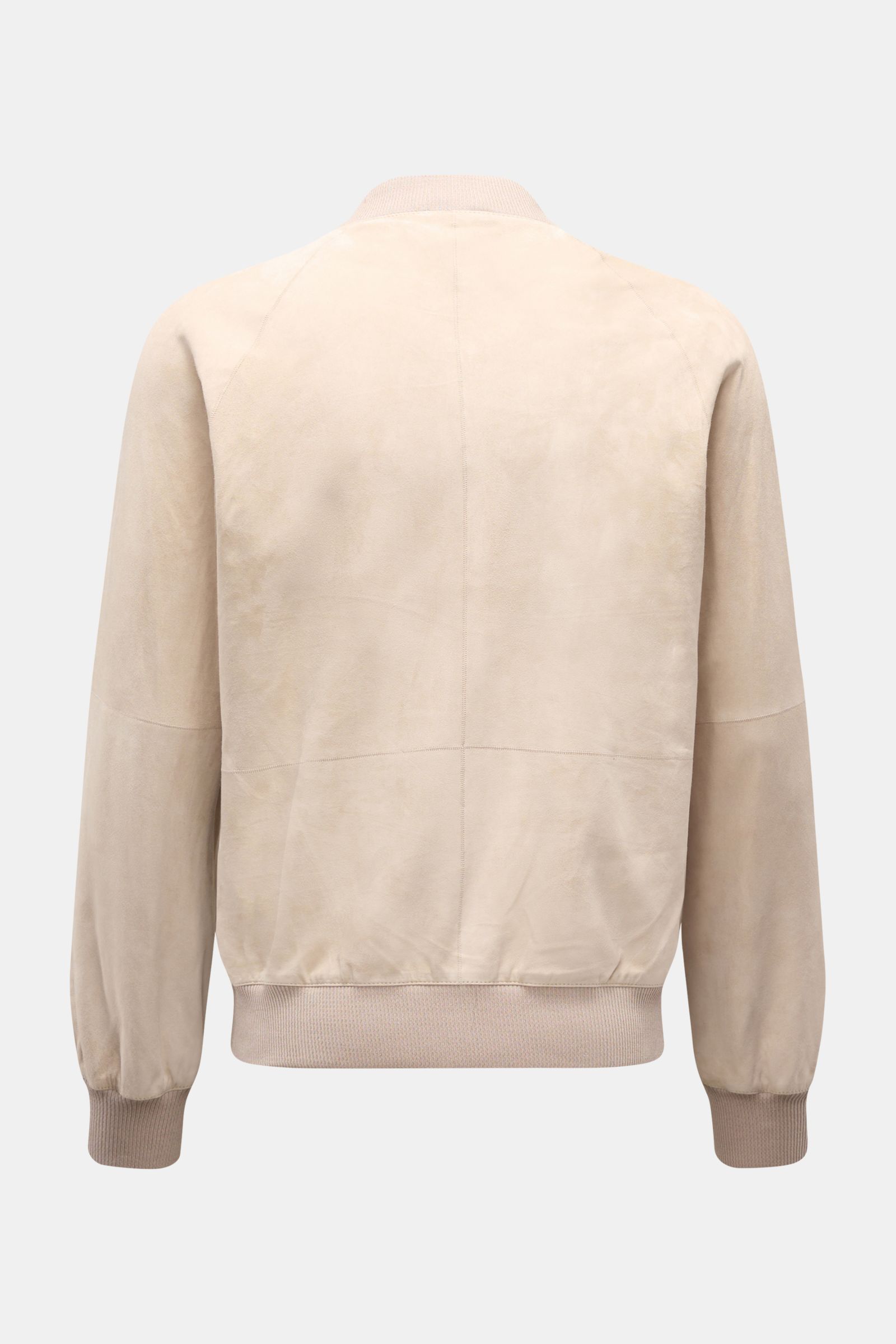 Arma Veloursleder-Blouson 'Dion' sand, Rückansicht, ungefüttert, Slim Fit, feines Ziegenvelours, elastische Rippbündchen, Blousonkragen.