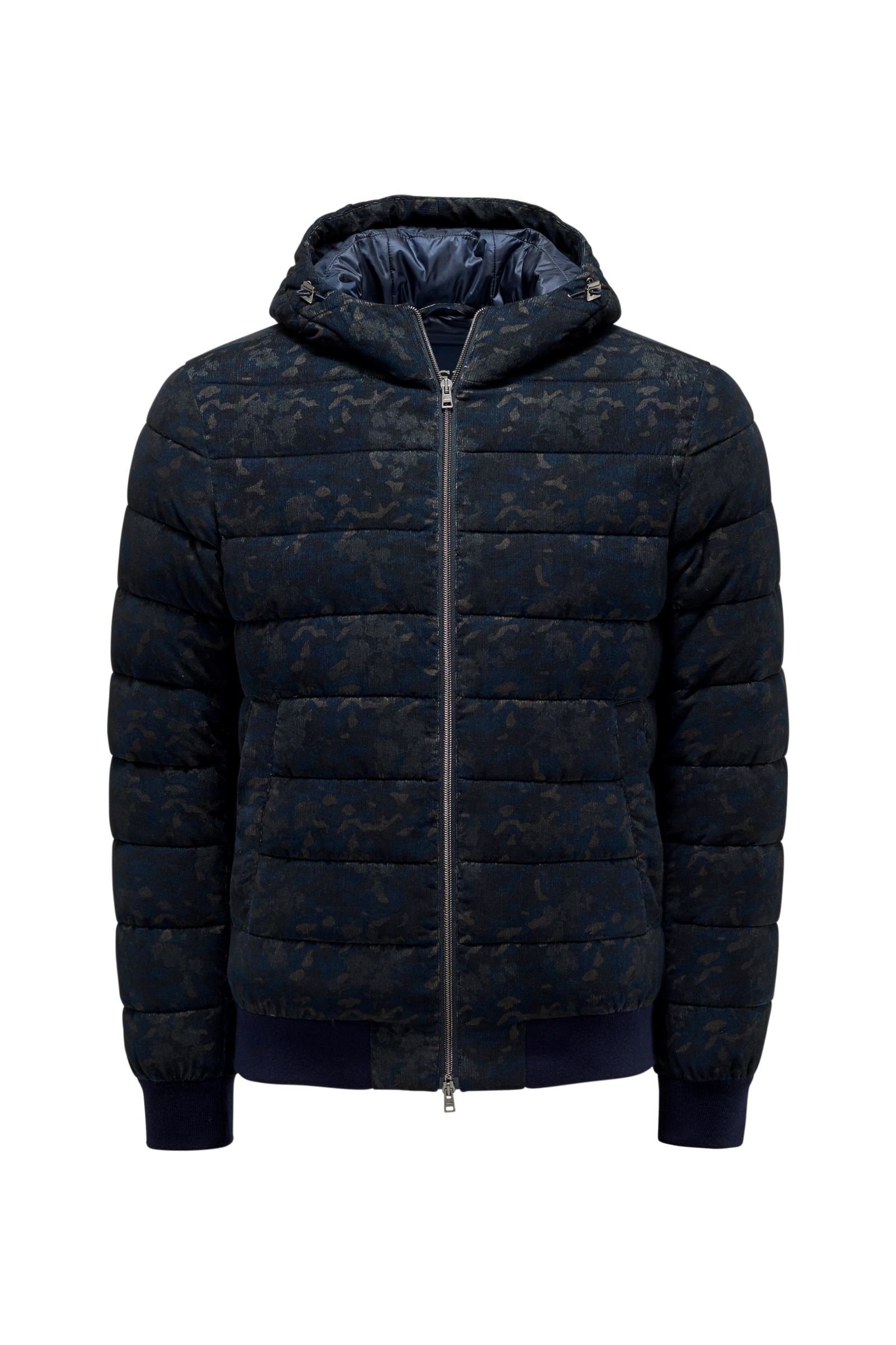 Quilted bomber jacket navy, patterned