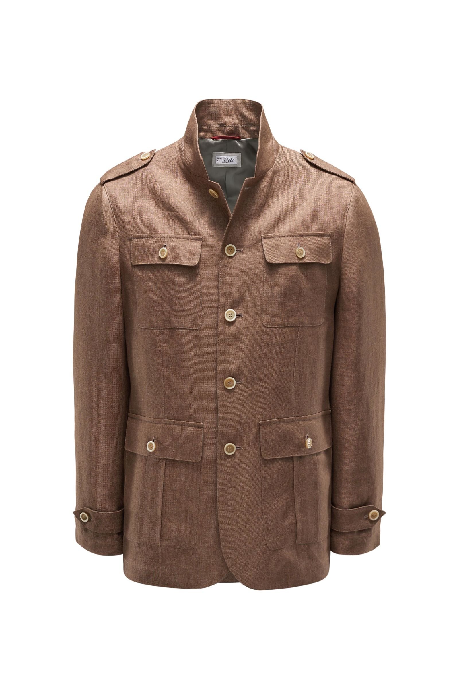 Linen field jacket light brown