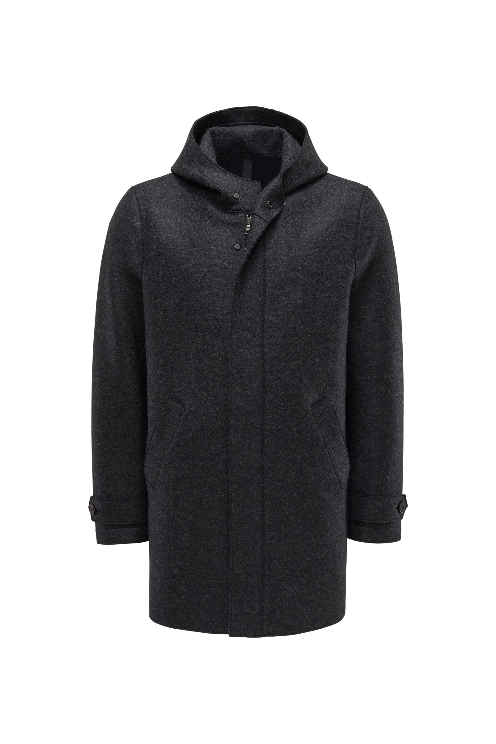 Wool coat 'Long Parka' anthracite