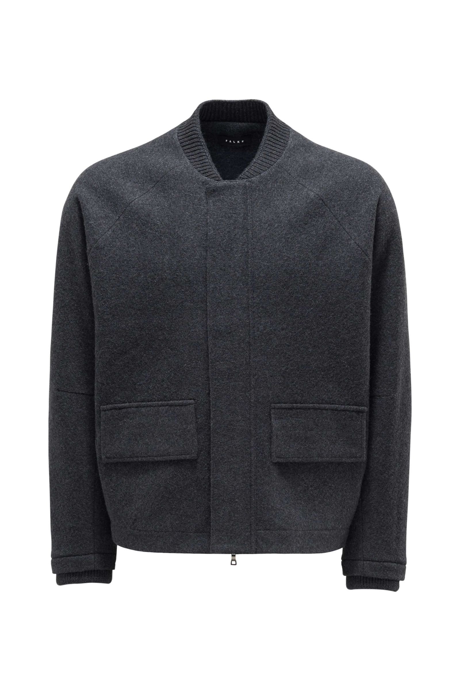Wool bomber jacket dark grey