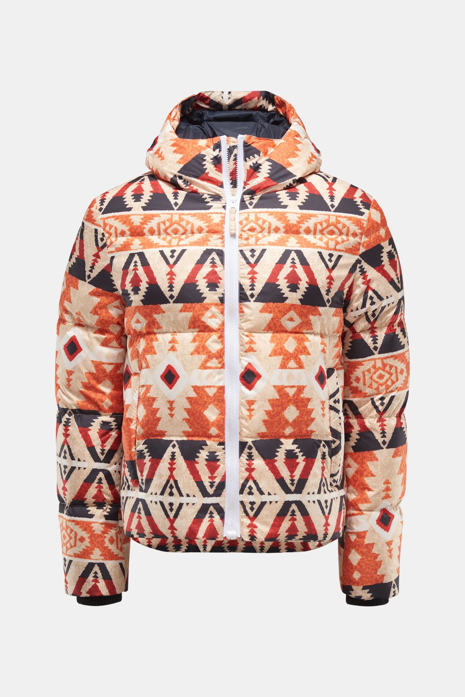 Down jacket 'Aalvaro' orange/beige patterned