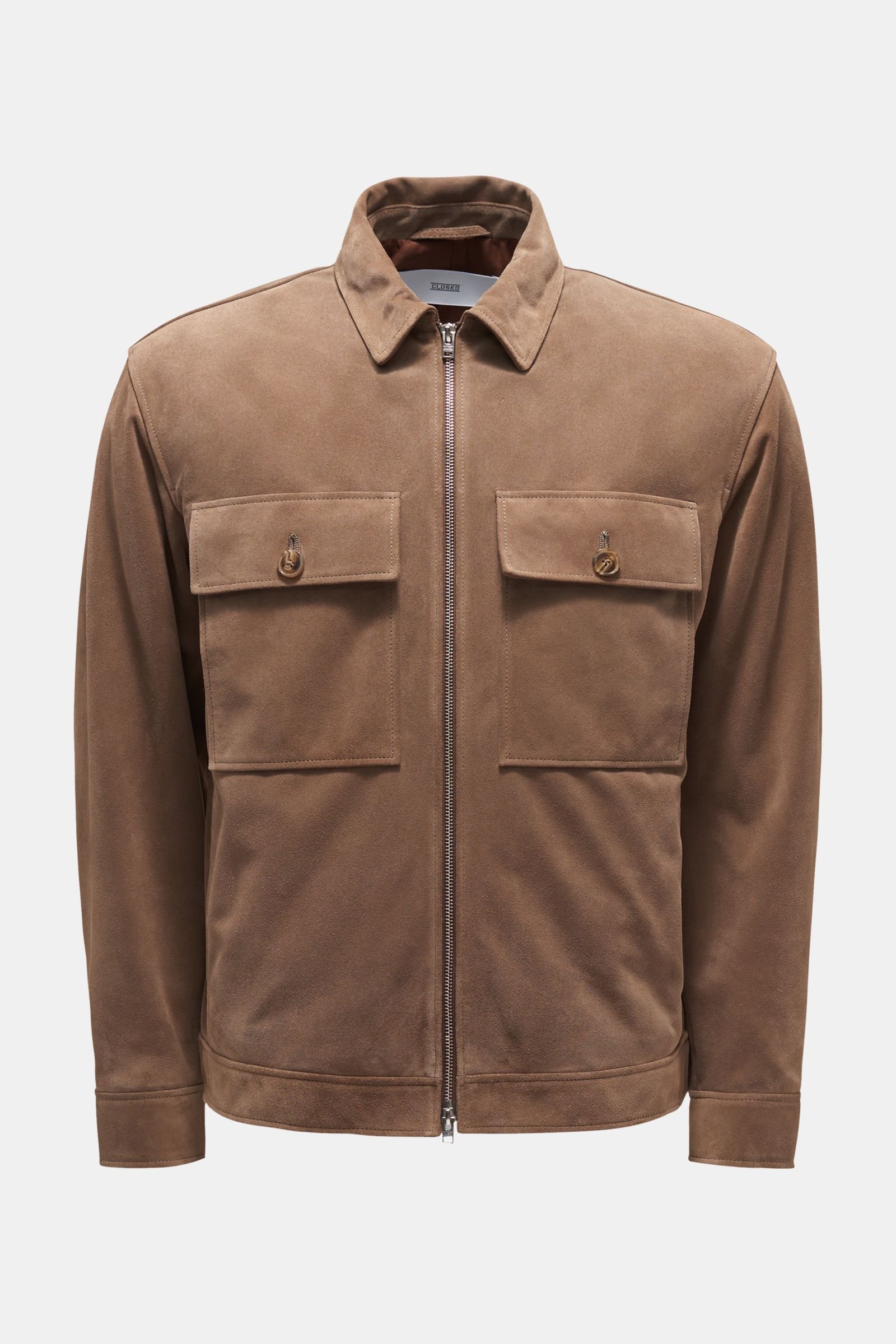 Leather jacket grey-brown