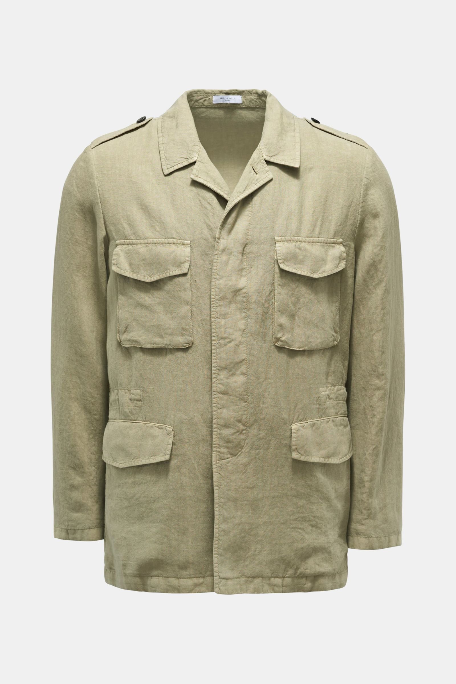 Linen field jacket grey green