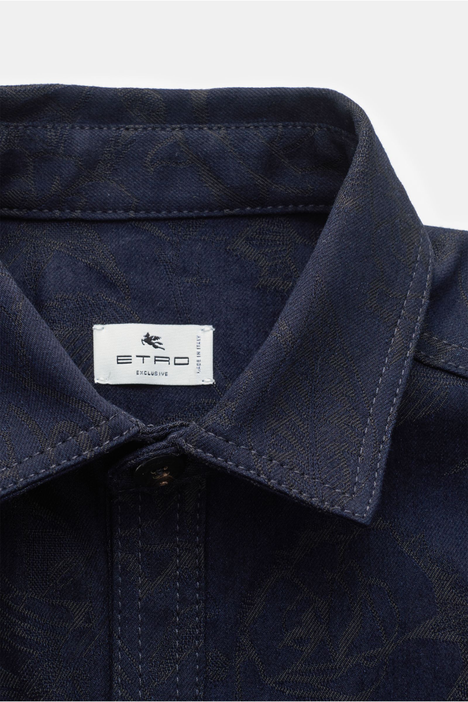 Etro Jeans-Overshirt navy/schwarz gemustert