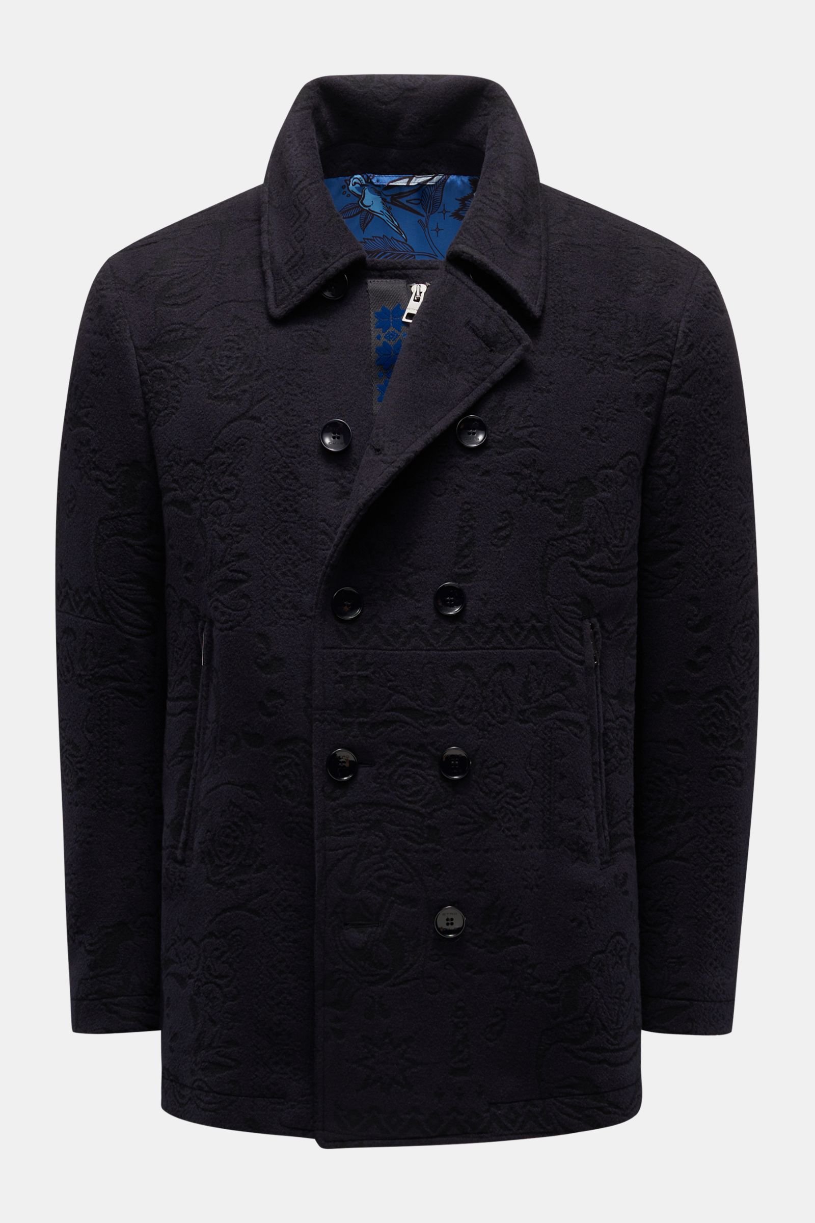 Wool jacket navy/black patterned