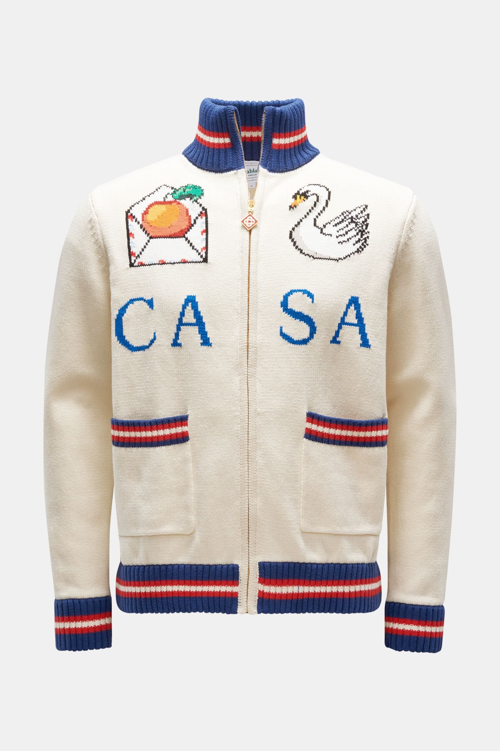 Knit blouson 'Casa Swan Zip Up Jacket' cream 