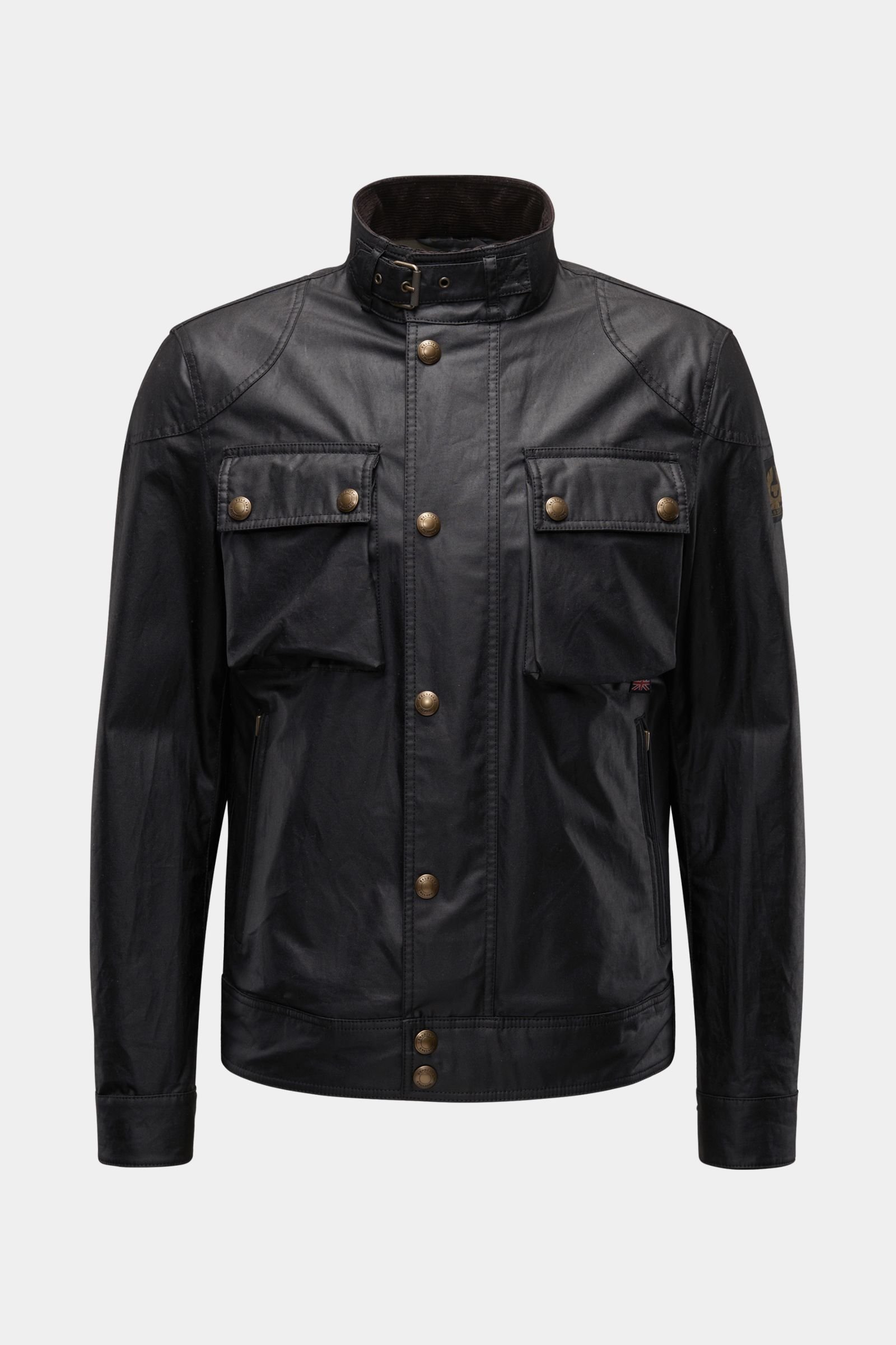 Waxed jacket 'Racemaster' dark black