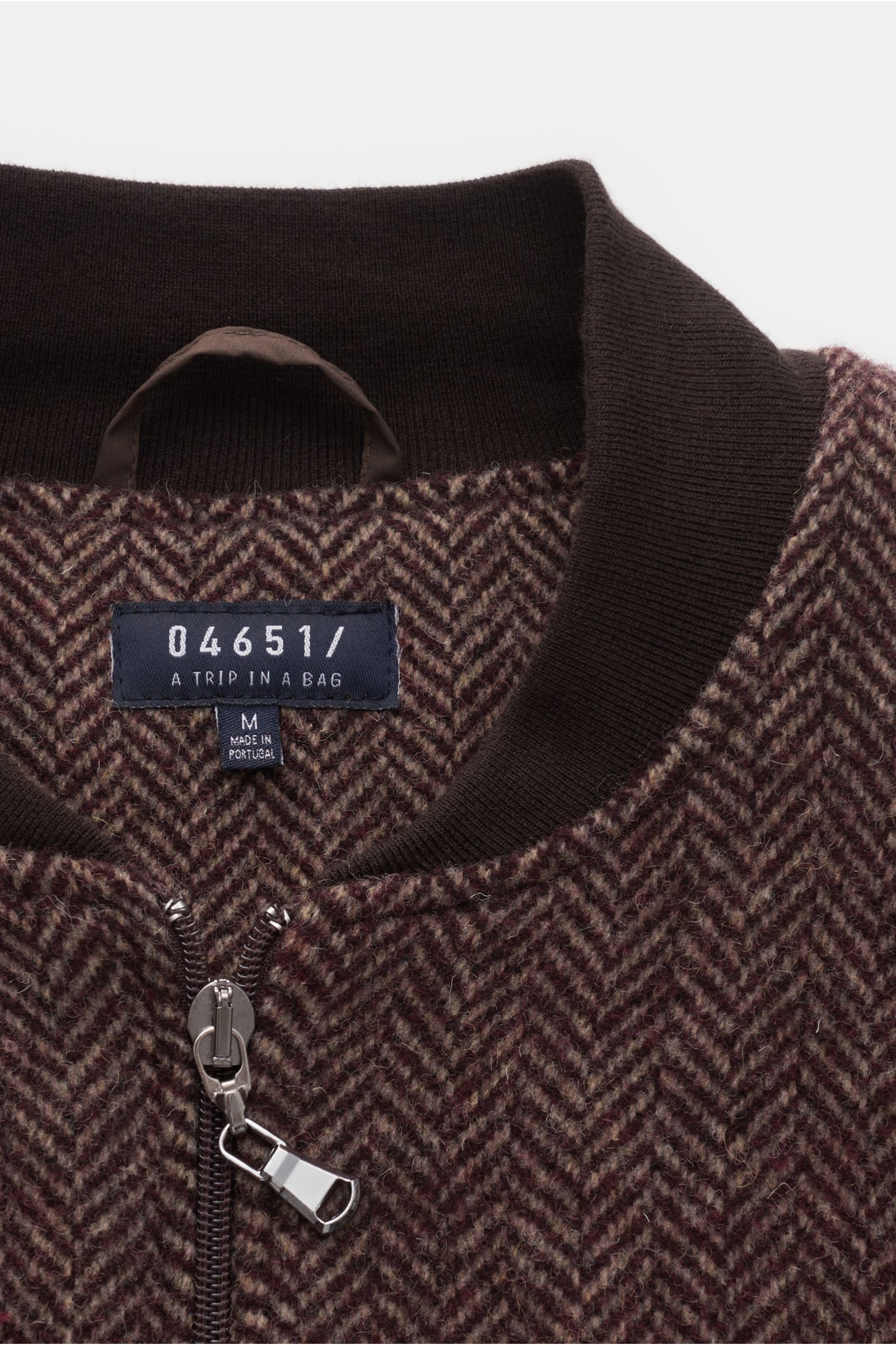 04651/ A trip in a bag Woll-Blouson bordeaux/hellbraun