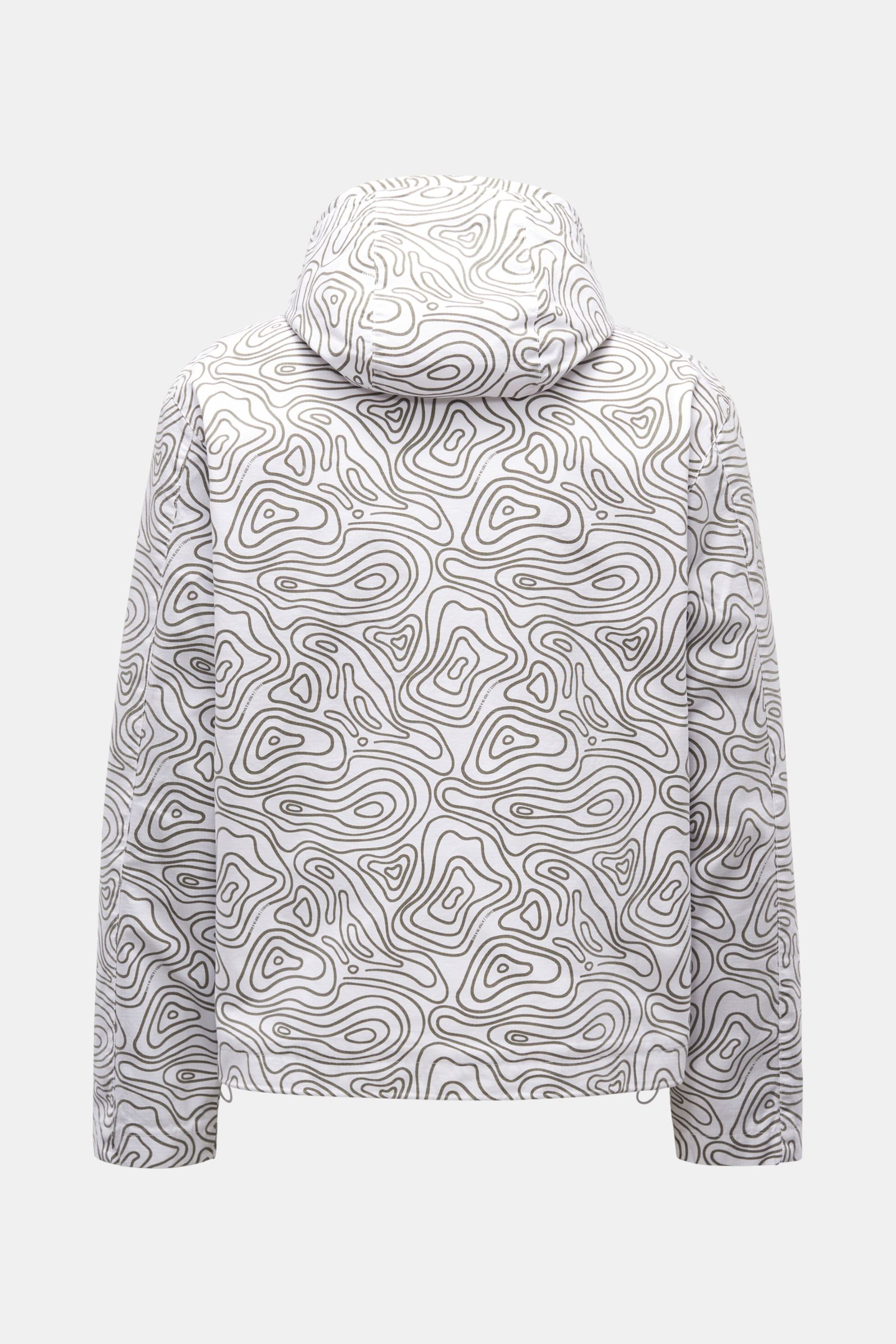 04651/ A trip in a bag Windbreaker 'Seamap' weiß/oliv gemustert