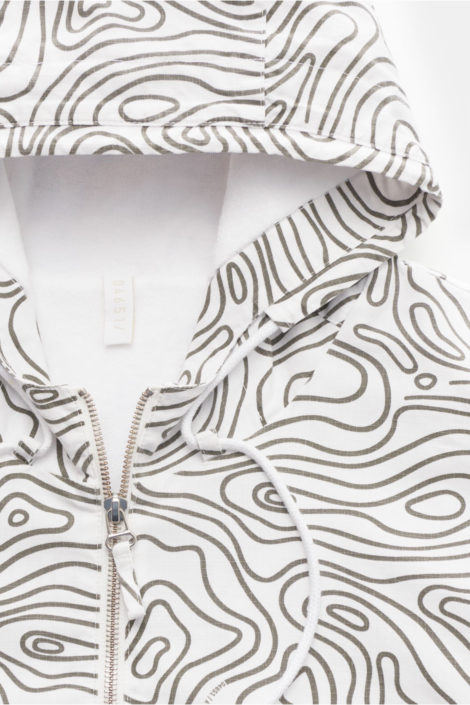 04651/ A trip in a bag Windbreaker 'Seamap' weiß/oliv gemustert