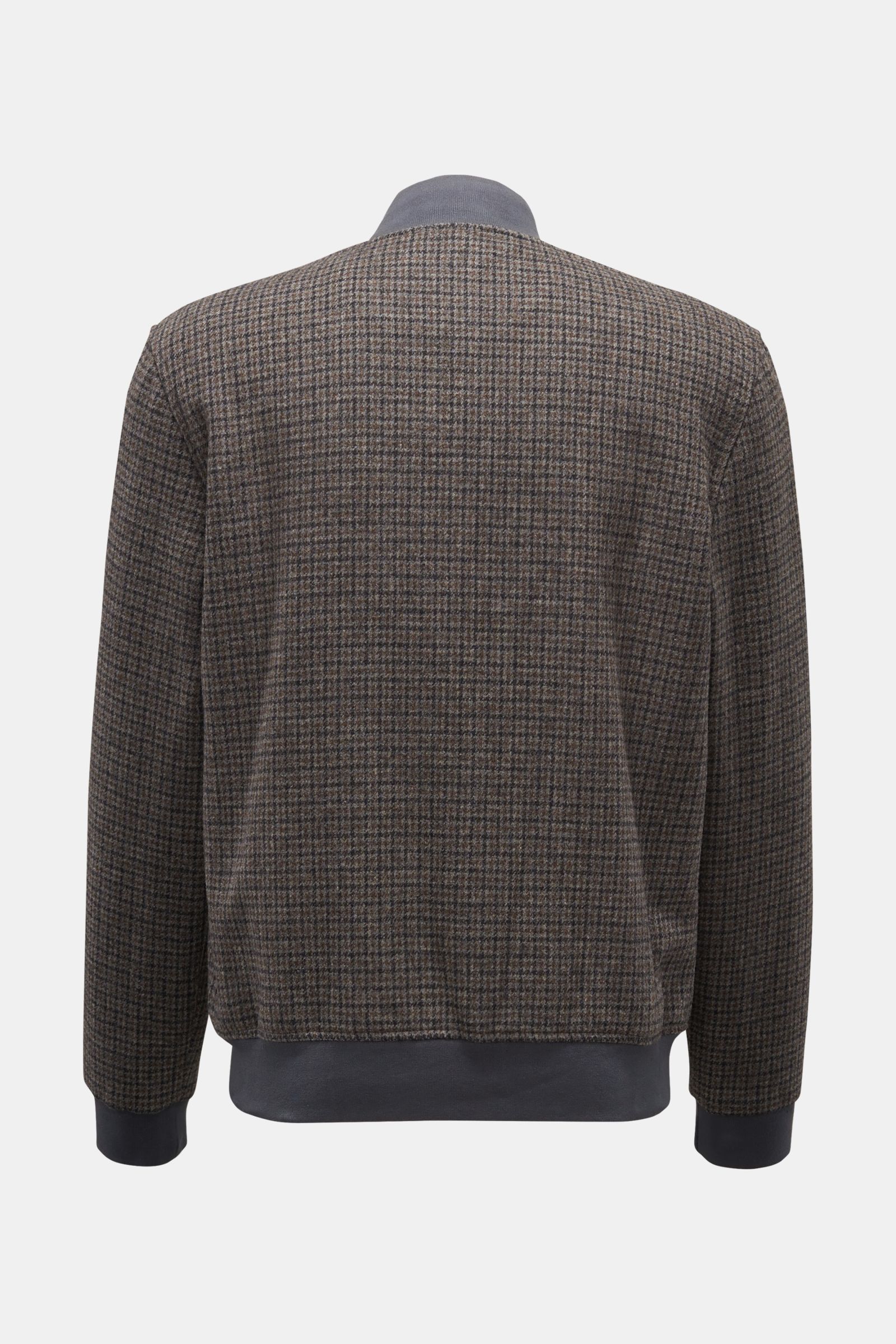 04651/ A trip in a bag Wool blouson 'Check Bomber' grey/brown checked