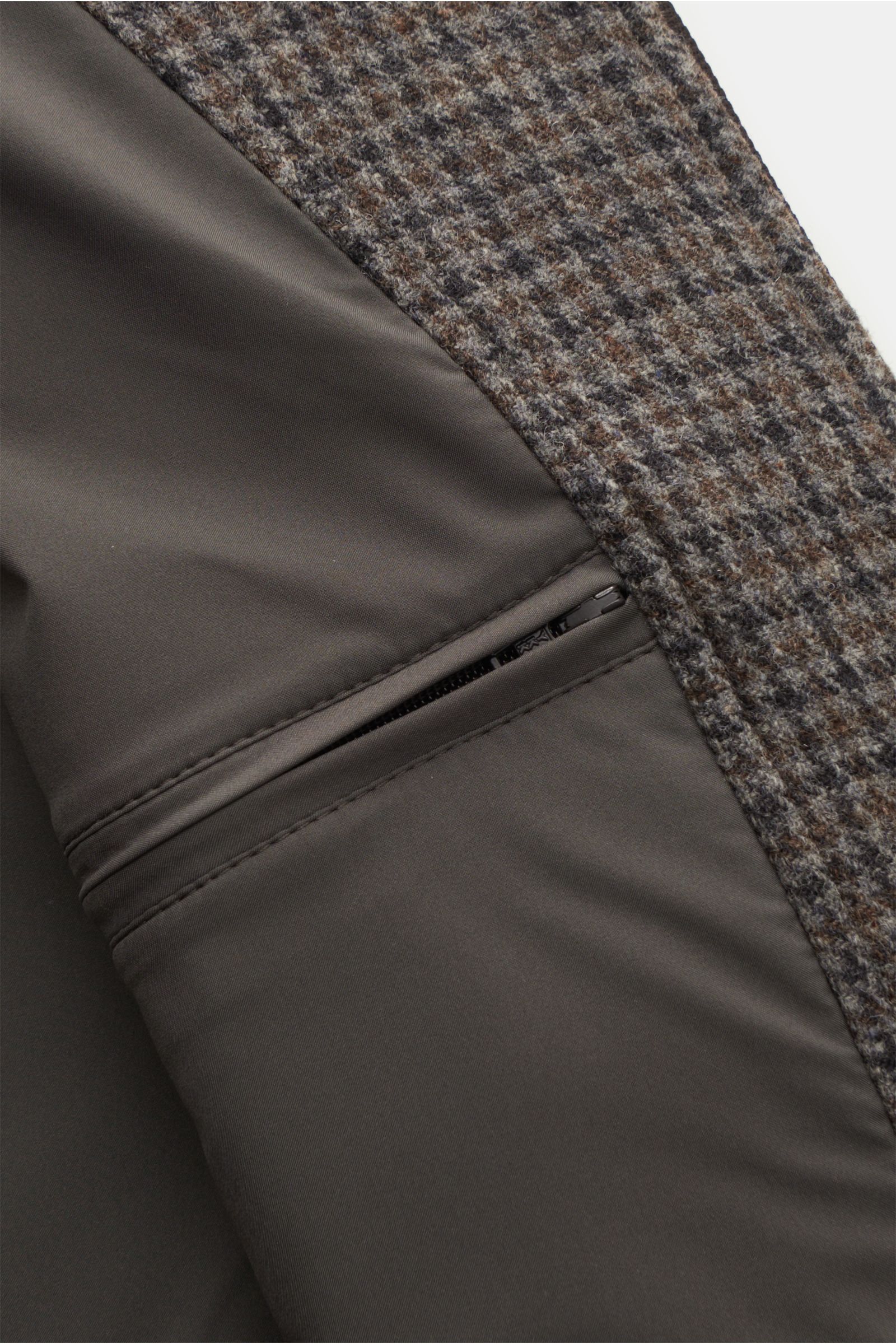 04651/ A trip in a bag Wool blouson 'Check Bomber' grey/brown checked