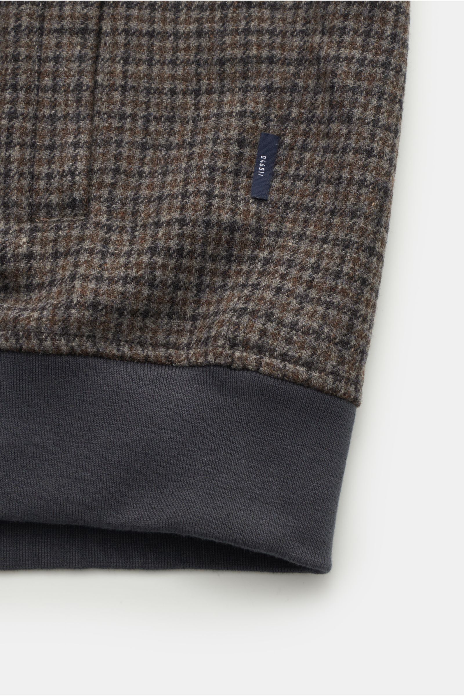 04651/ A trip in a bag Wool blouson 'Check Bomber' grey/brown checked