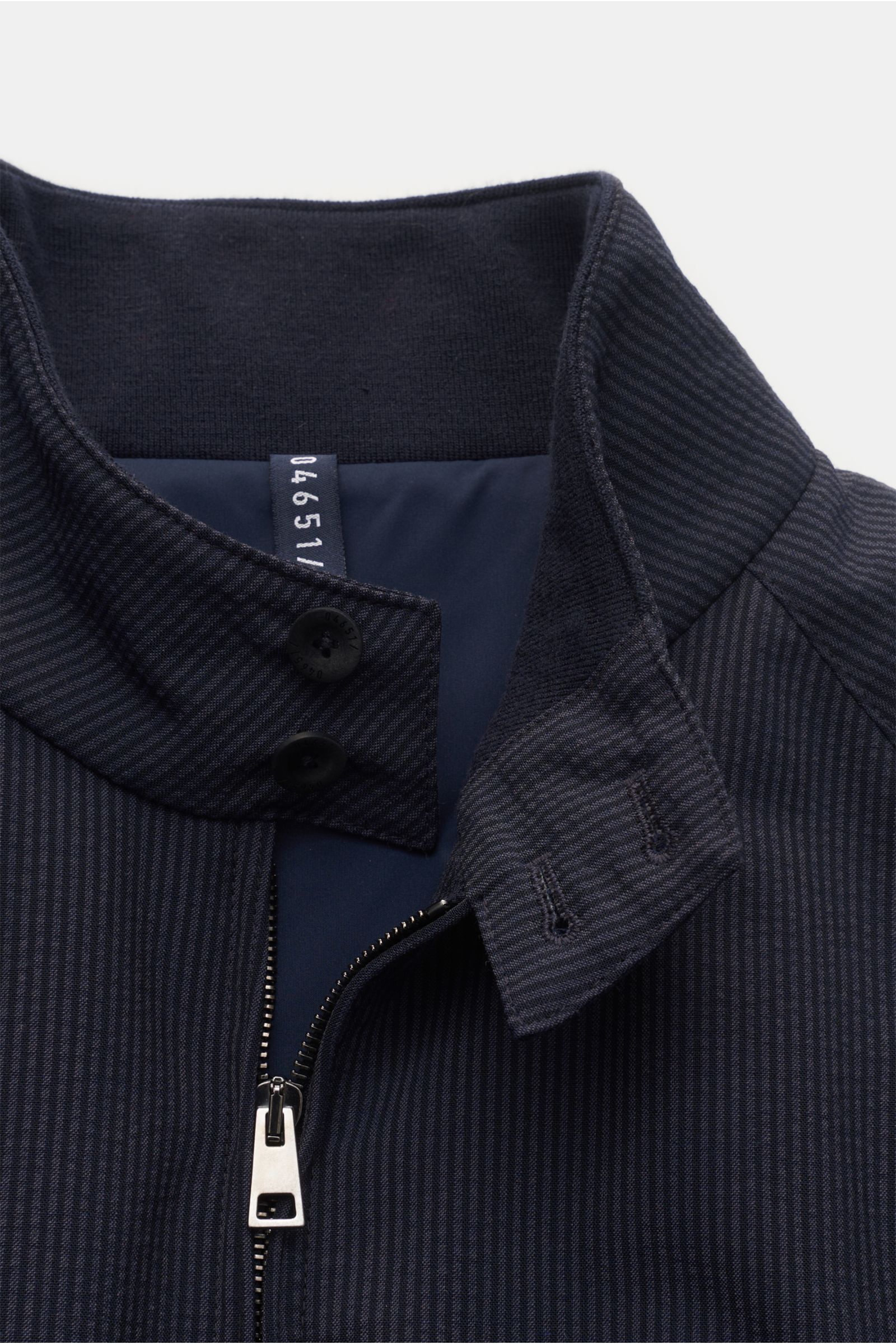 04651/ A trip in a bag Seersucker-blouson navy/grey-blue striped