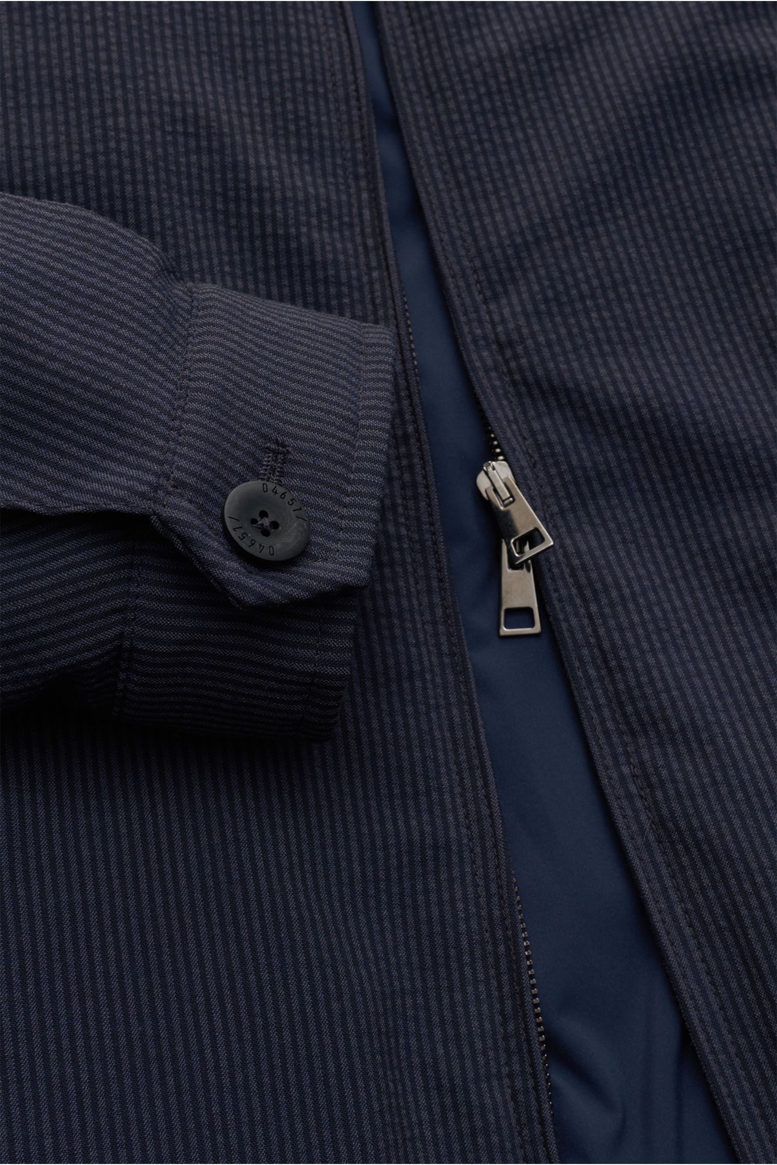 04651/ A trip in a bag Seersucker-blouson navy/grey-blue striped