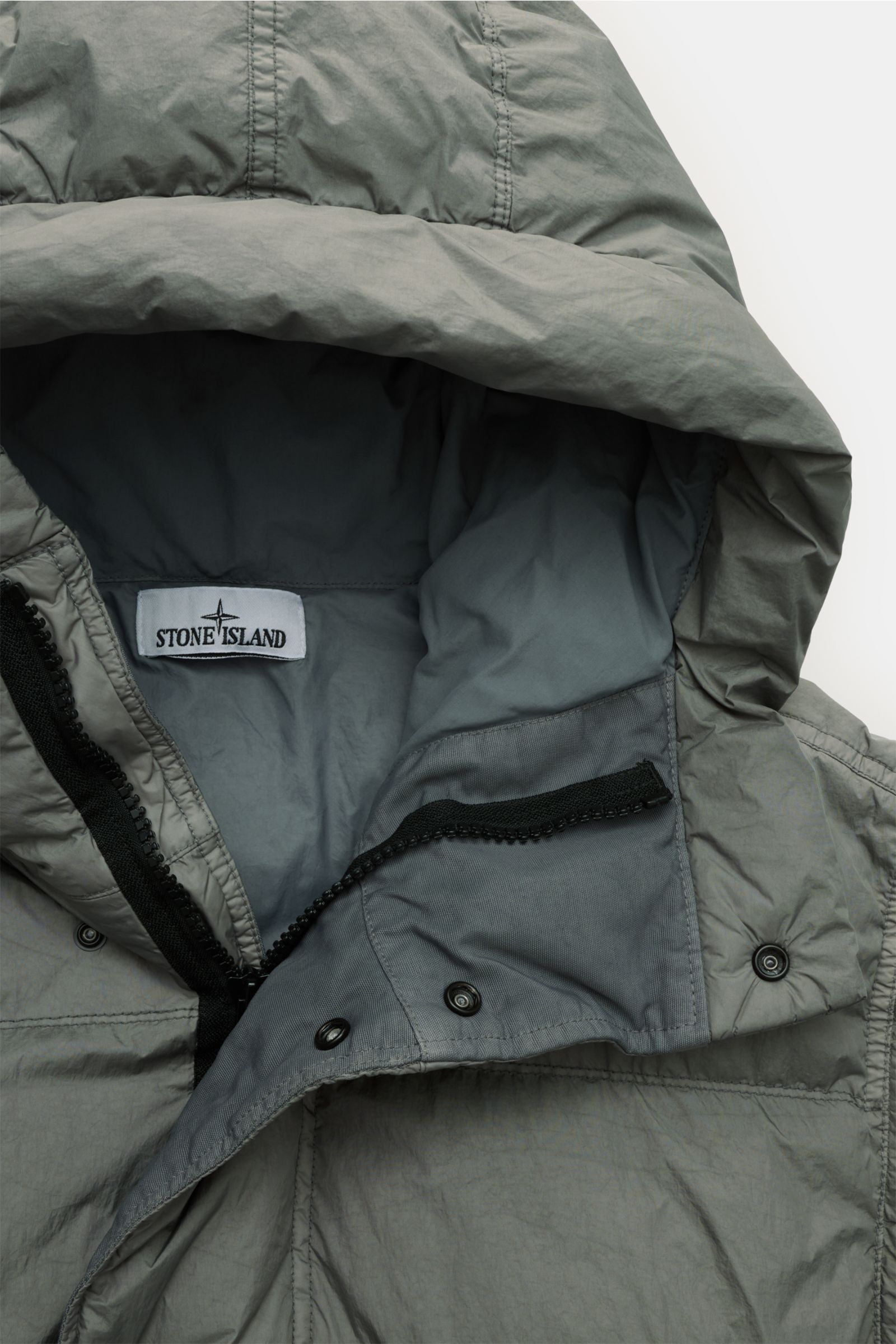 Stone Island Daunenjacke 'Garment Dyed Crinkle Reps NY' grau
