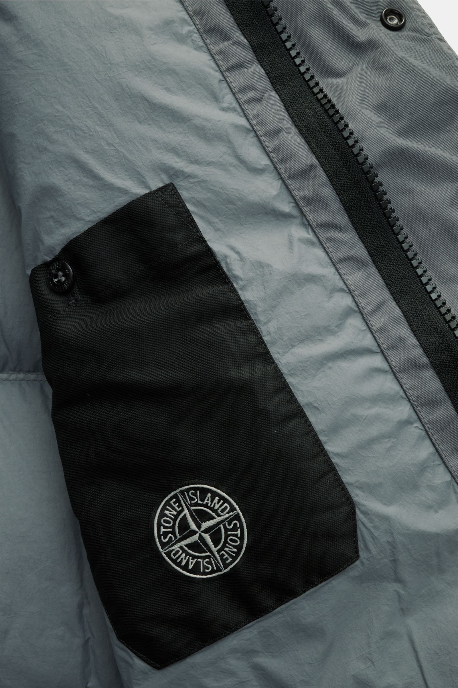 Stone Island Daunenjacke 'Garment Dyed Crinkle Reps NY' grau
