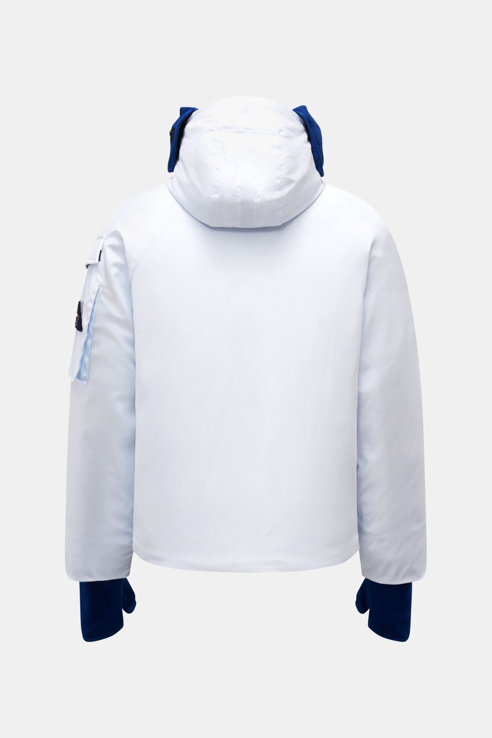 Stone Island Farbwechsel-Jacke 'Ice Jacket Thermosensitive' pastellblau/blau, Rückansicht, Microfaser, wind- und wasserabweisend.