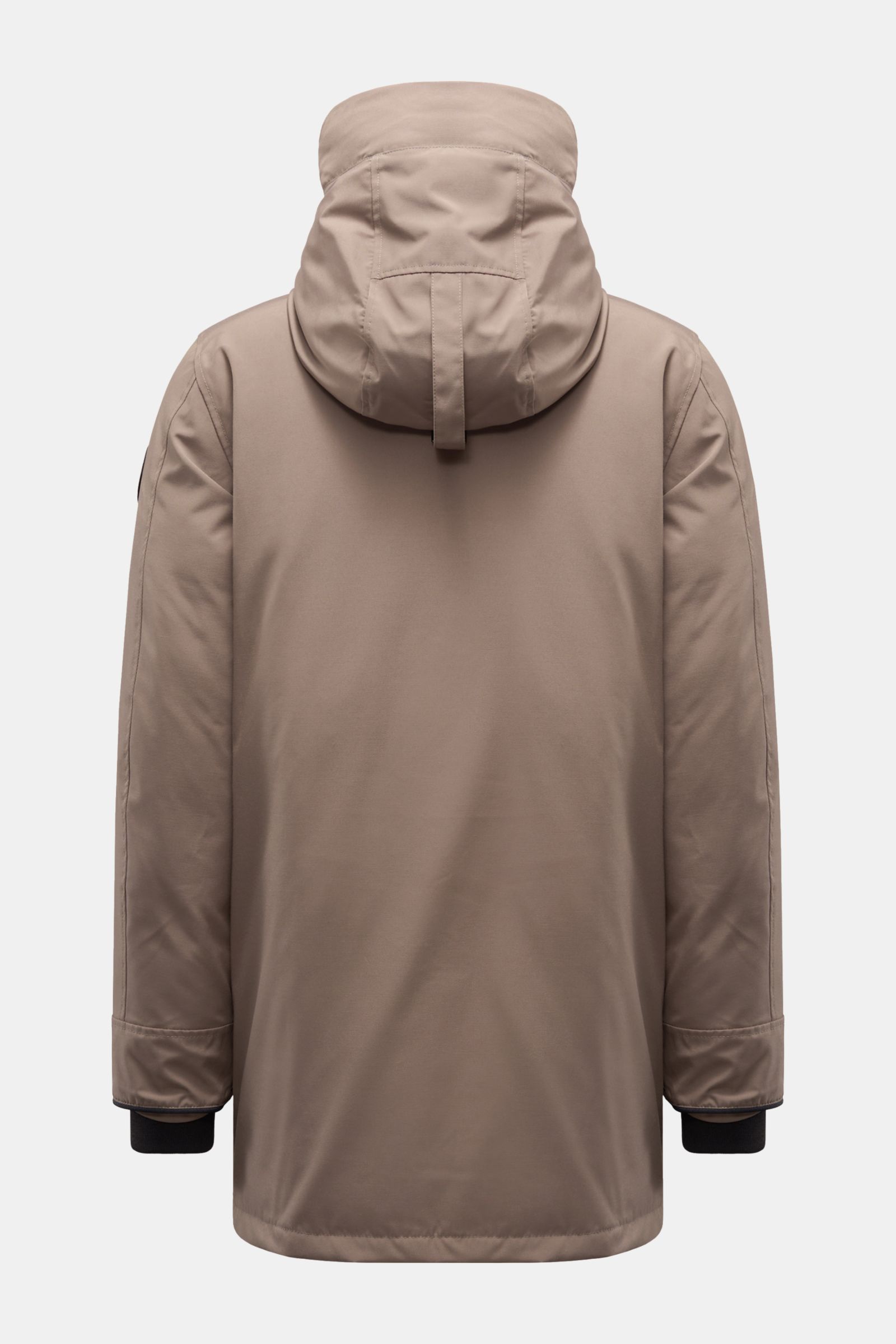 Canada Goose Daunenparka 'Langford' taupe Rückansicht, Urbaner Stil, Arctic-Tech-Material, Daunenfüllung, Kapuze, Regular Fit, Windblende, Taschen.