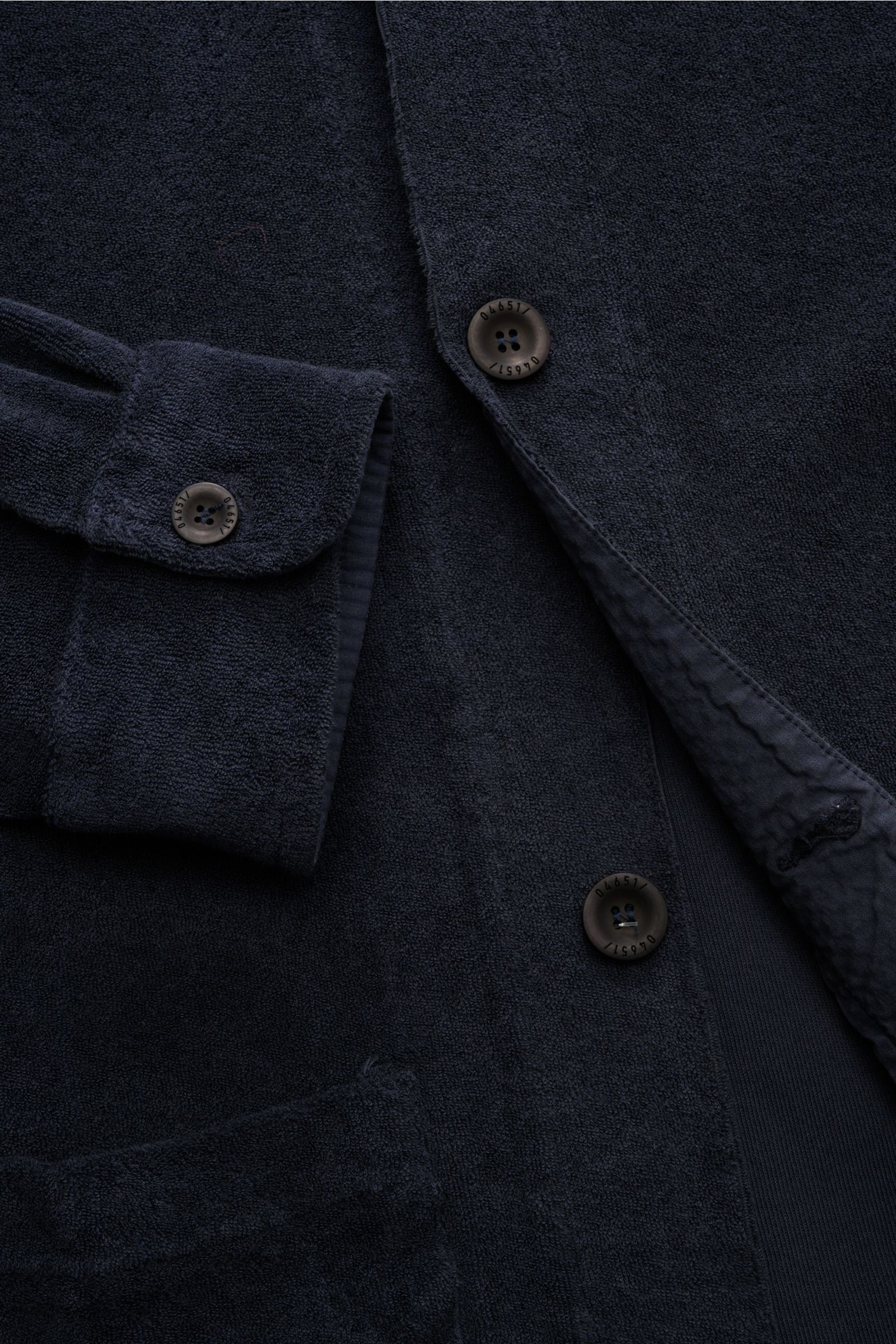 04651/ A trip in a bag Frottee-Overshirt 'Terry Jacket' navy