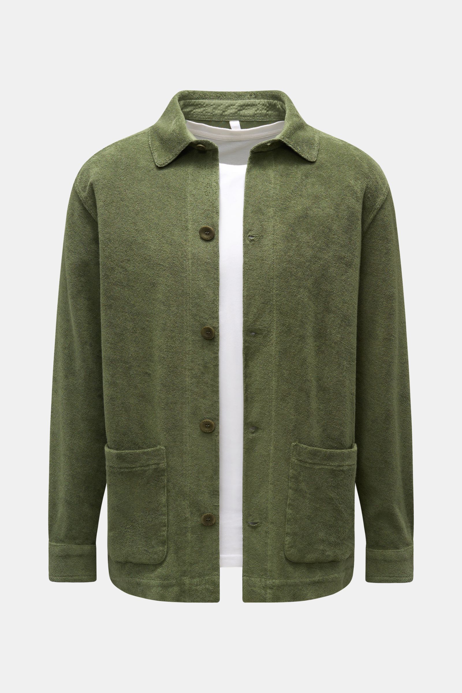 04651/ A trip in a bag Frottee-Overshirt 'Terry Jacket' oliv