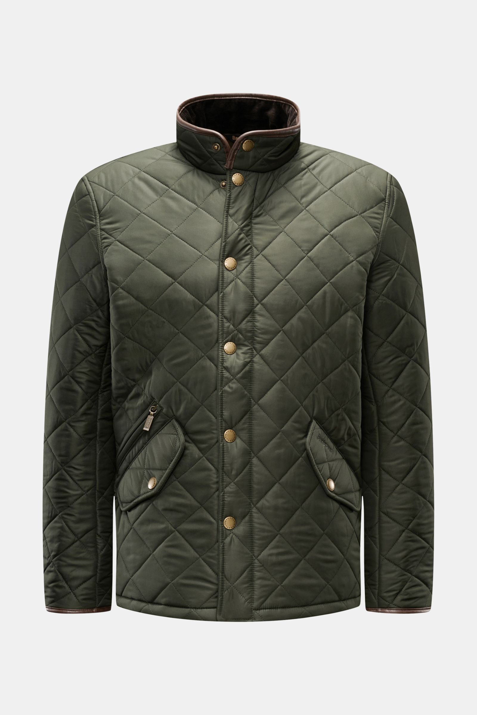 BARBOUR quilted jacket 'Powell Quilt' dark green BRAUN Hamburg