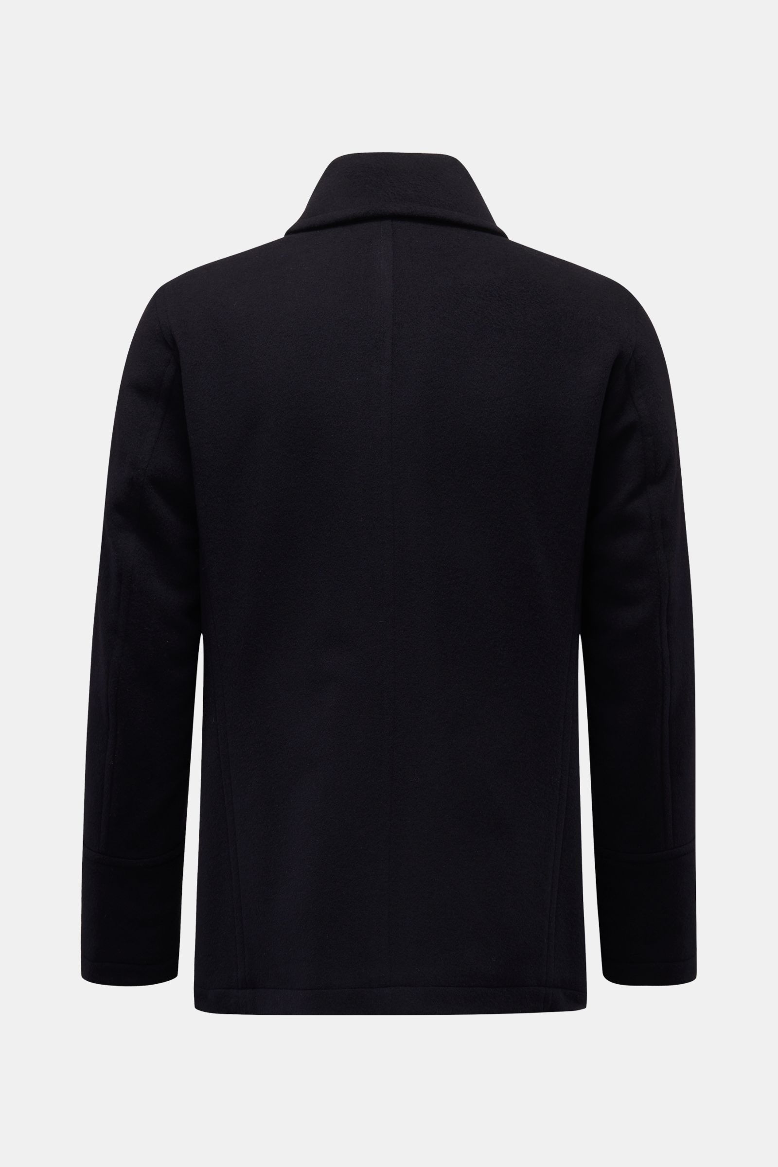 Rückansicht der Sealup Cabanjacke 'Amalfi Peacoat' dark navy, Slim Fit, weicher Wolle-Cashmere-Mix mit leichter Wattierung, breiter Reverskragen.