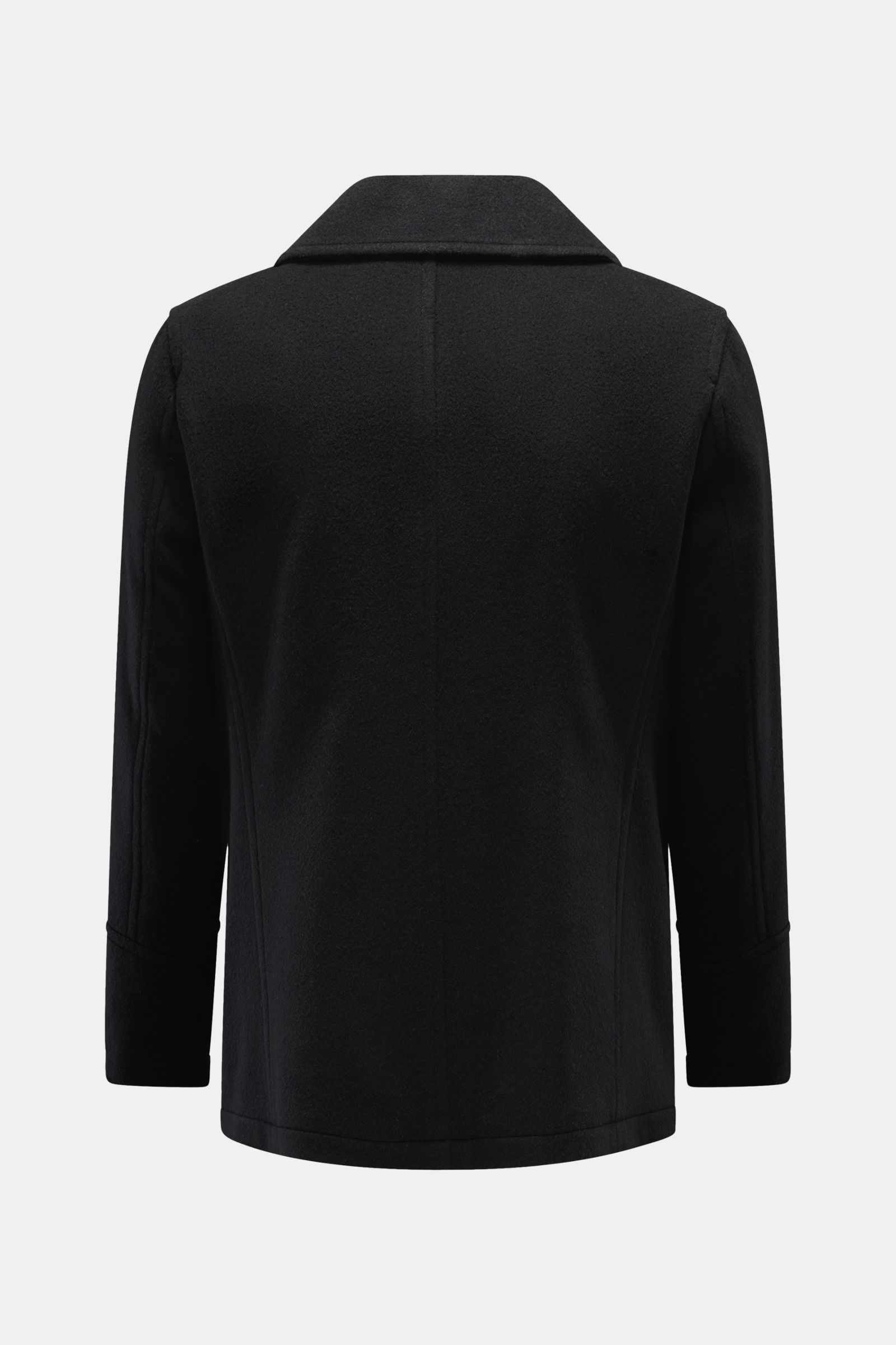 Rückansicht der Sealup Cabanjacke 'Amalfi Peacoat' schwarz, Slim Fit, weicher Wolle-Cashmere-Mix mit leichter Wattierung.