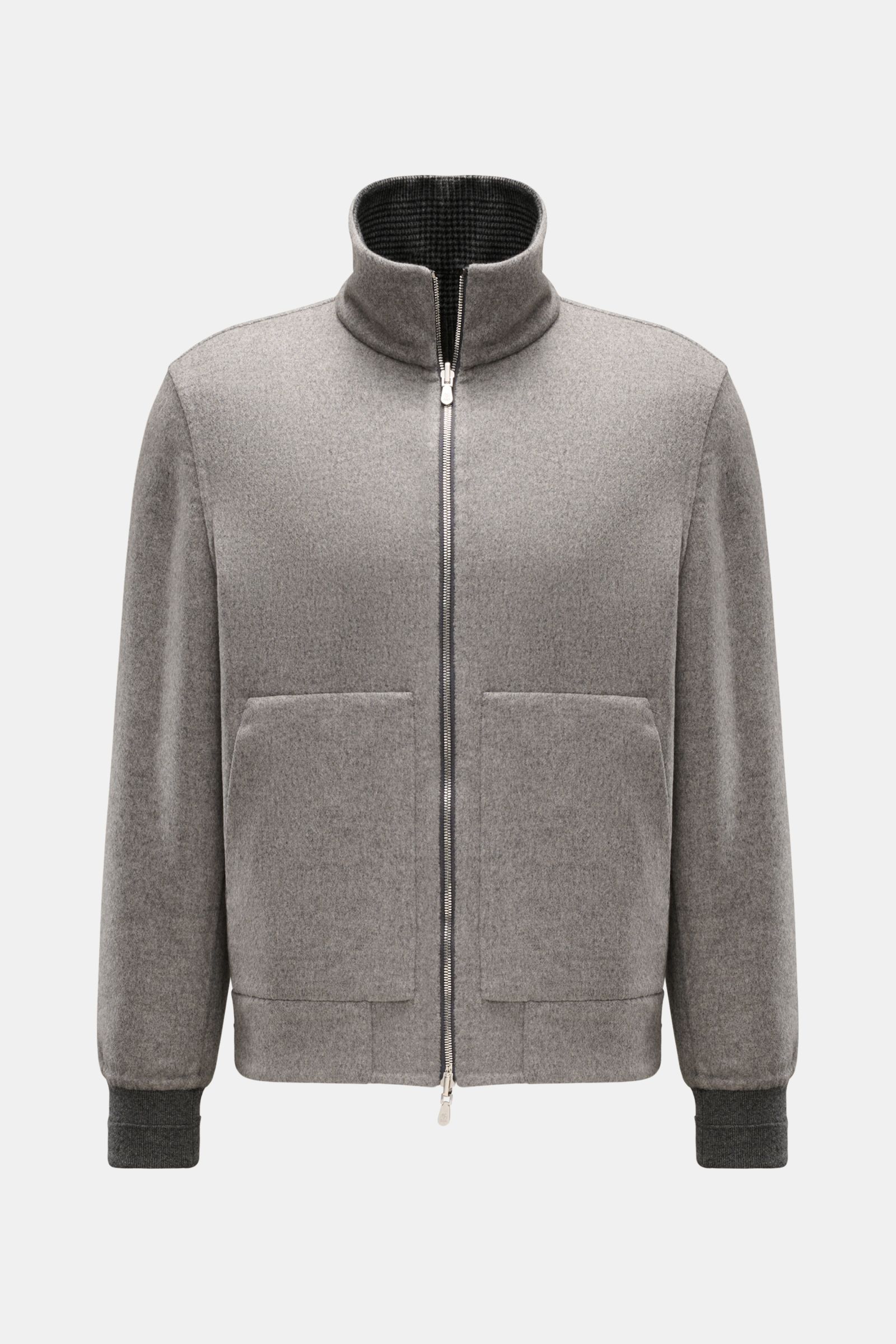 BRUNELLO CUCINELLI cashmere blouson black/grey checked | BRAUN Hamburg