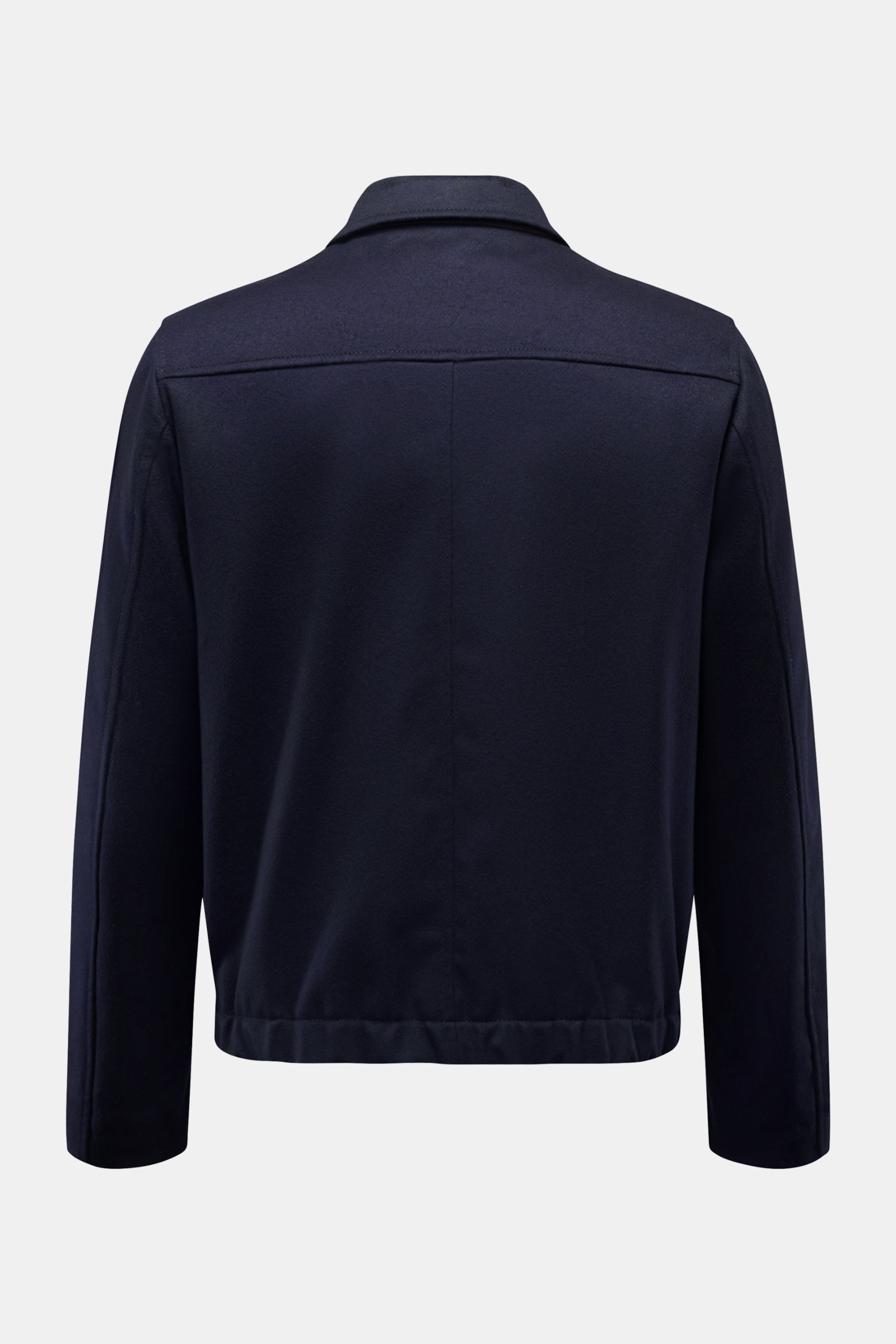 Montedoro Blouson navy, Rückansicht, Slim Fit aus Schurwolle-Mix mit Umlegekragen, Rippbündchen, elastischem Saum, zwei-Wege-Reißverschluss.