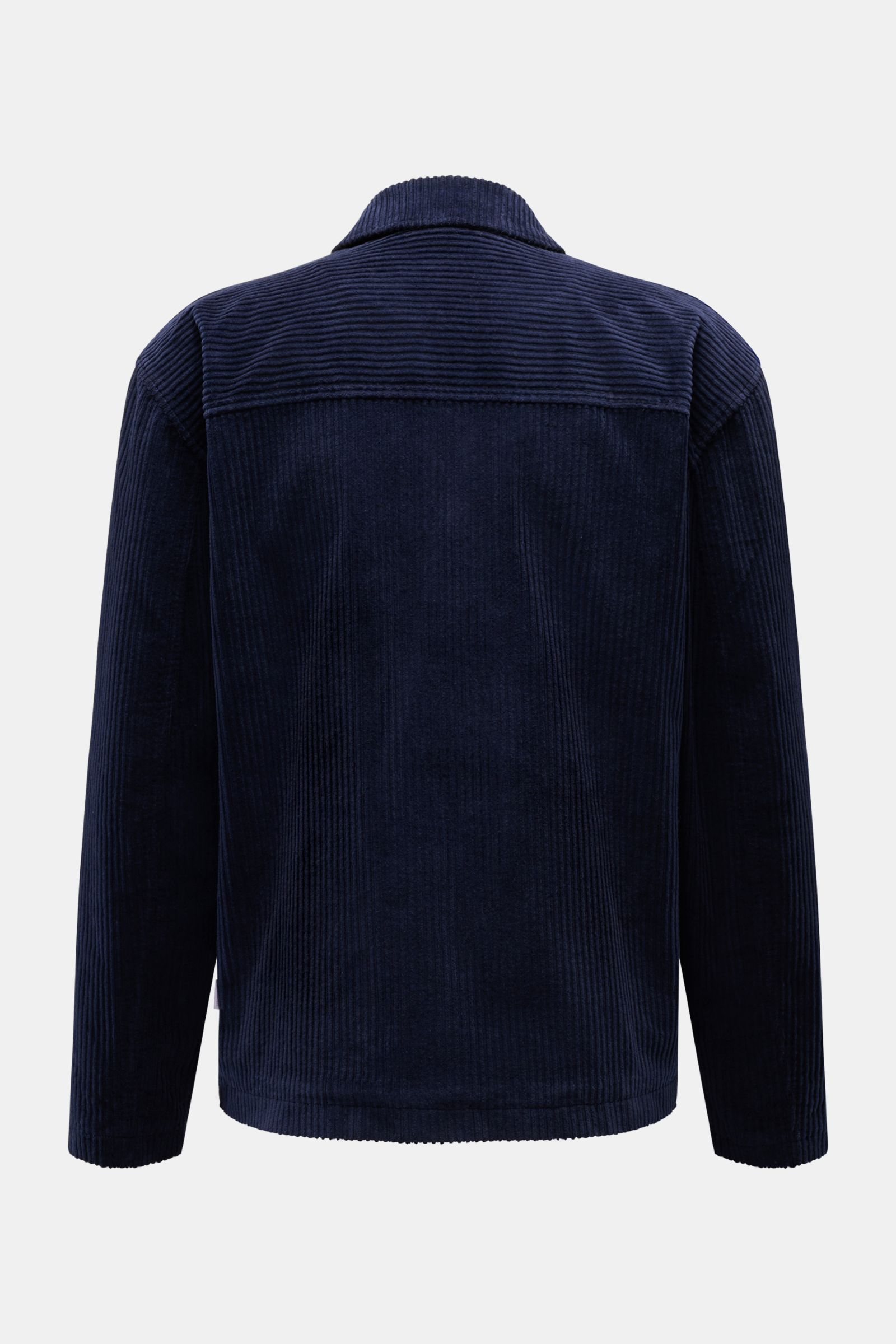 Rückansicht der 04651/ A trip in a bag Cordjacke navy aus elastischer Baumwolle mit Umlegekragen, Regular Fit und weichem Griff.