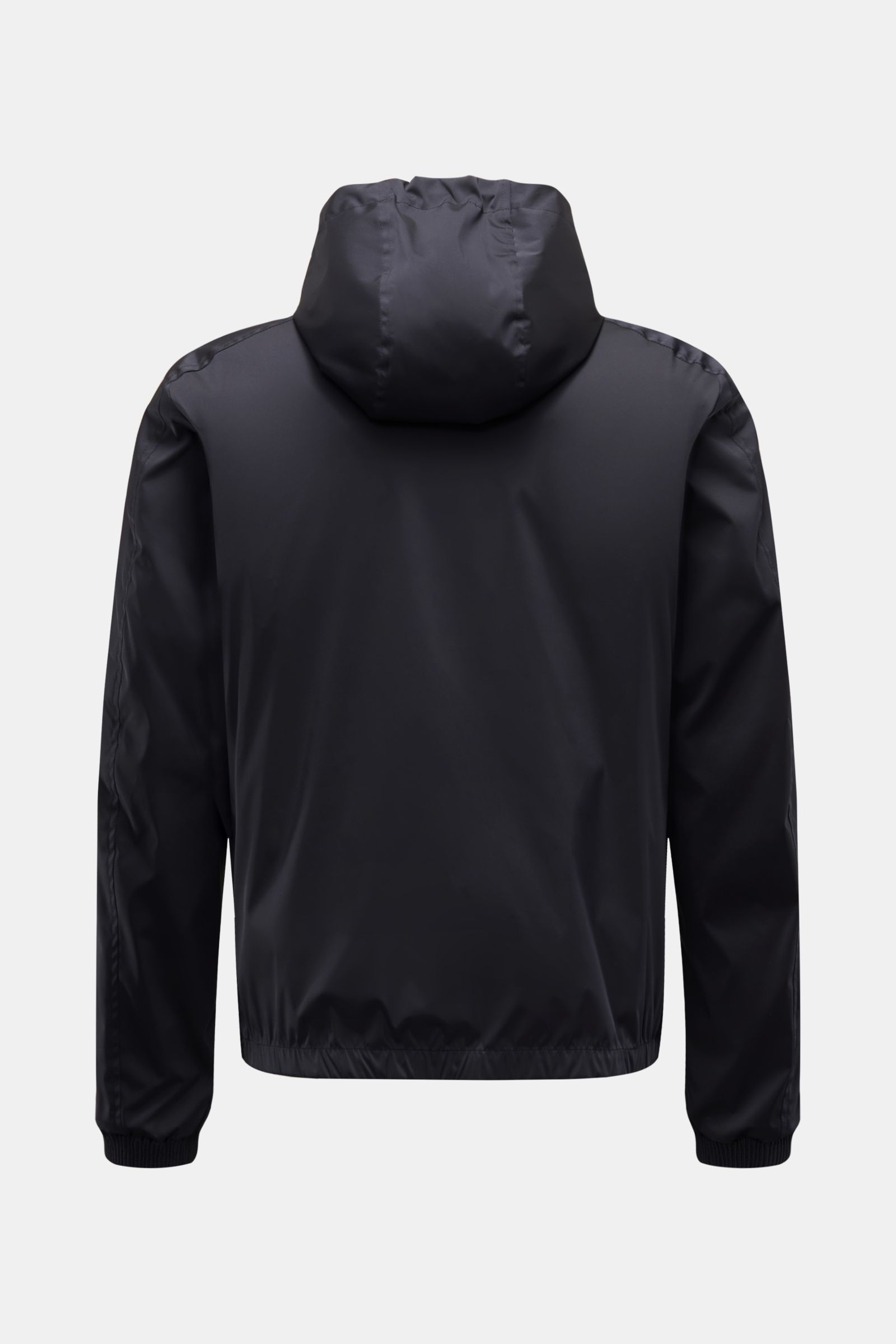 Moorer Blouson 'Albori TJ' navy Rückansicht, Slim Fit, wasserabweisend, Kapuze mit Tunnelzug, elastische Bündchen, glatter Griff, Microfaser