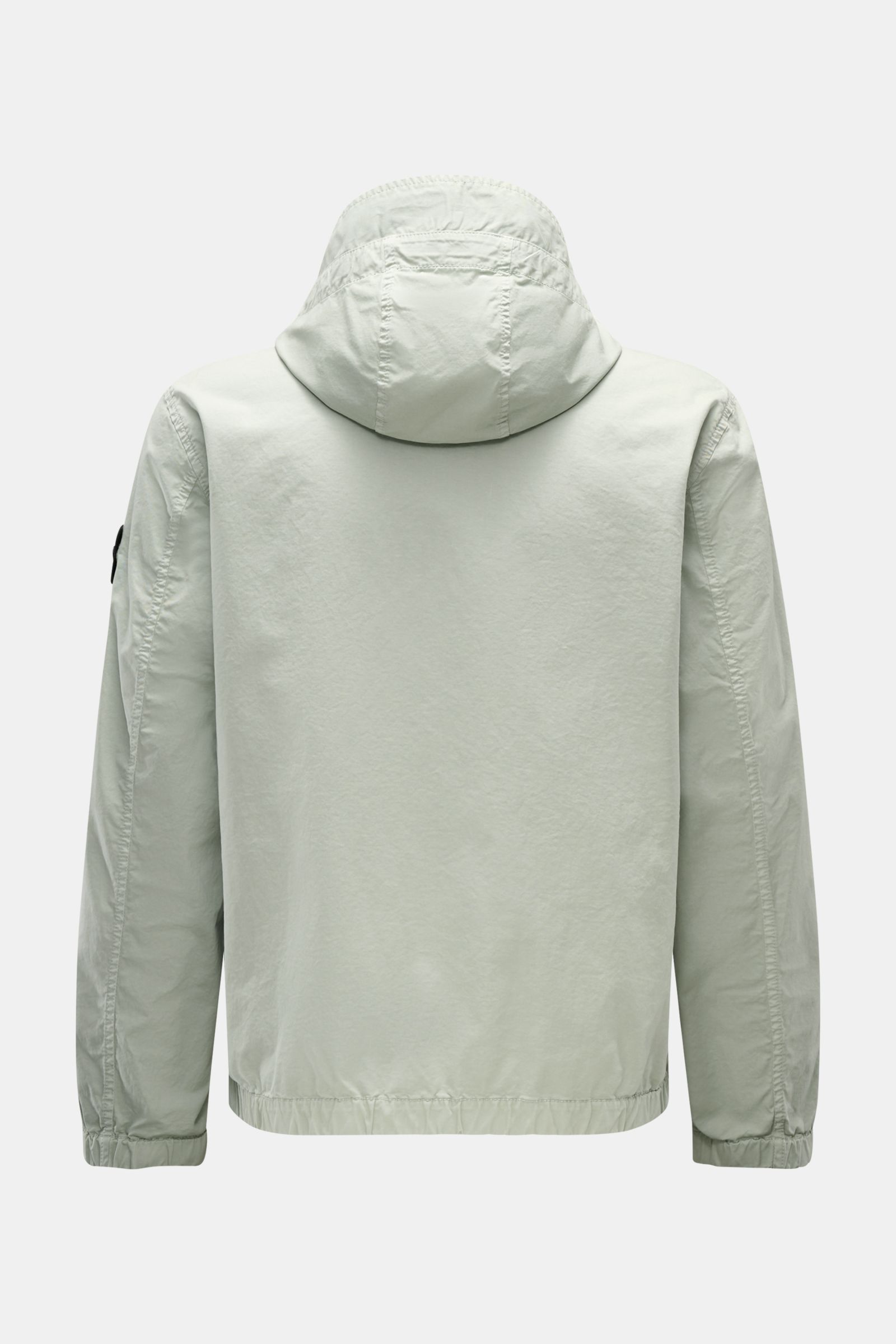 Stone Island Blouson 'Stretch Cotton Twill-TC' salbei, Rückansicht, leichte elastische Baumwolle, Kapuze mit Tunnelzug, Slim Fit, elastische Bündchen.