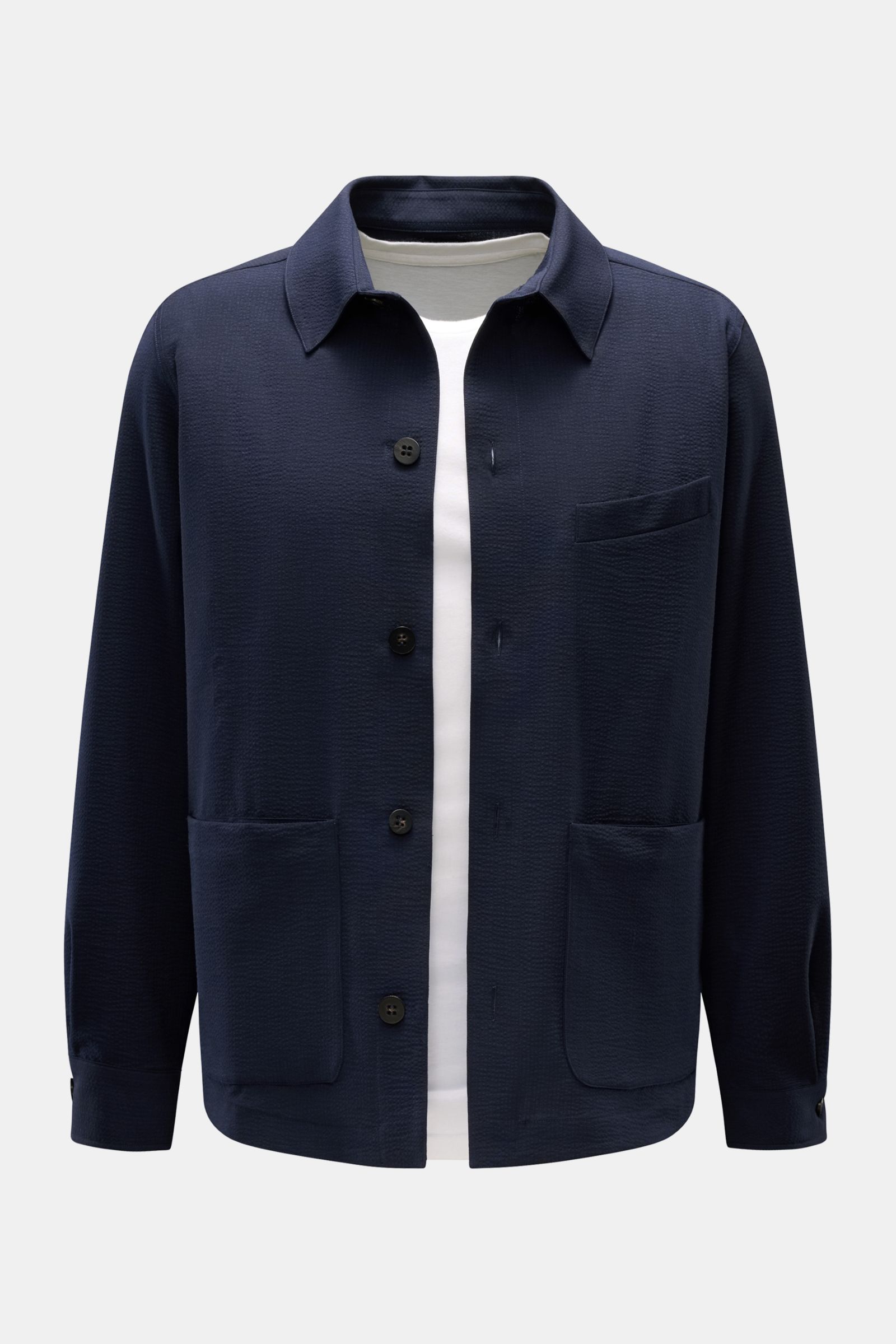 04651/ A trip in a bag Seersucker-Overshirt navy