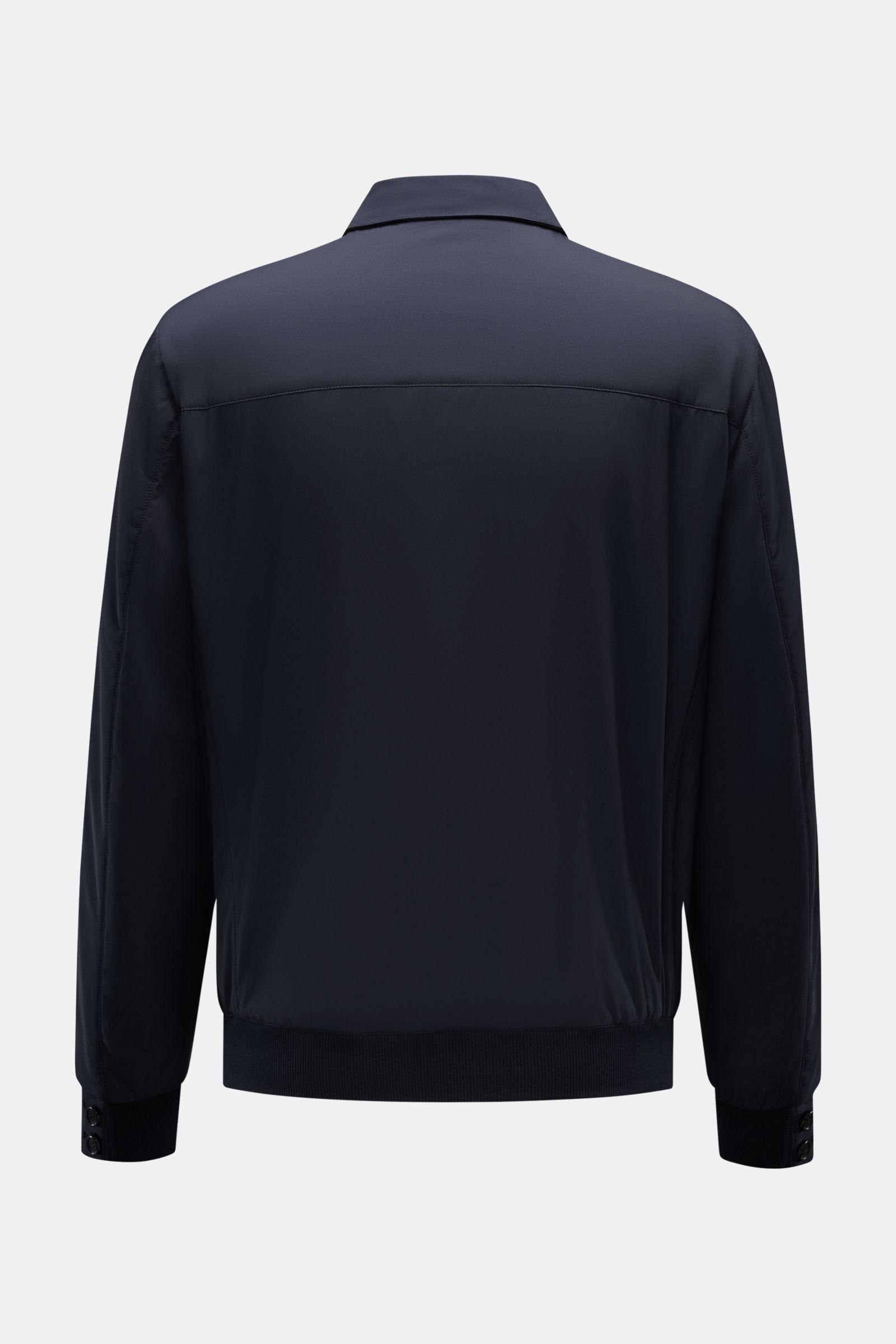 Mandelli Blouson navy Rückansicht, wattierter Slim Fit Blouson mit Umlegekragen, Rippbündchen, Knopfärmeln, glatter Microfaser, Baumwoll-Jersey Futter.